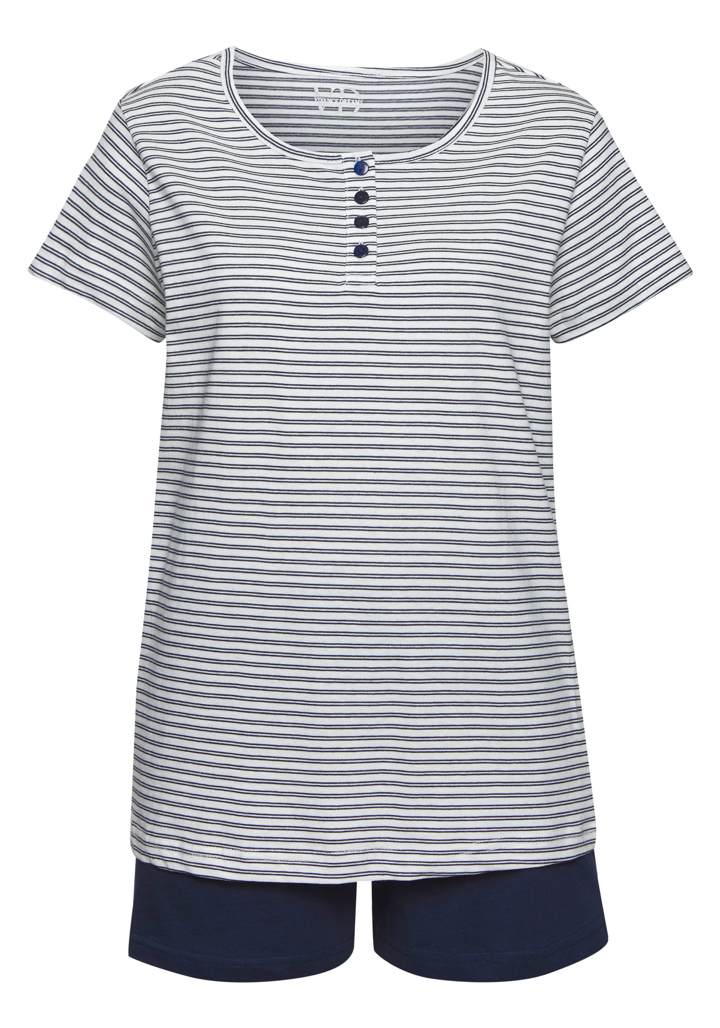 Vivance Dreams Shorty (Set, 2 tlg) mit garngefärbten Streifen günstig online kaufen