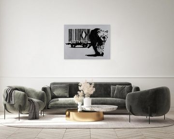 KUNSTLOFT Gemälde Banksy's Escaped 75x100 cm, Leinwandbild 100% HANDGEMALT Wandbild Wohnzimmer