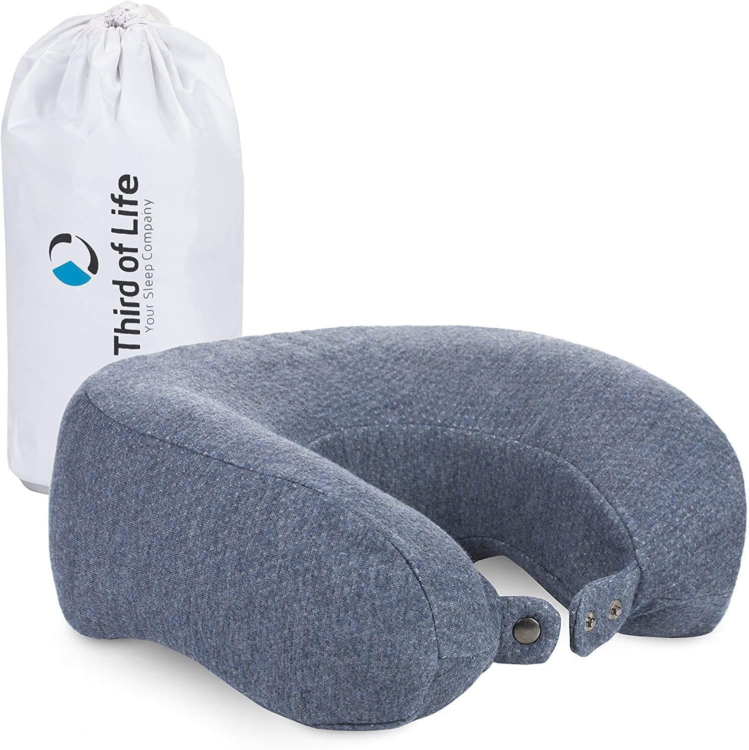 Third of Life Nackenhörnchen Nackenkissen ANDAR aus Visco Schaum, Ergonomisches Reisekissen mit Thermo-Bezug, Für Allergiker geeignet