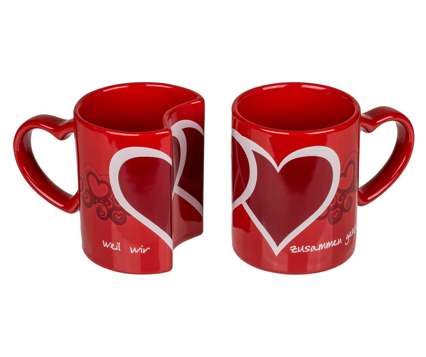 Out of the Blue Tasse Doppeltasse Herz Weil wir zusammen gehören