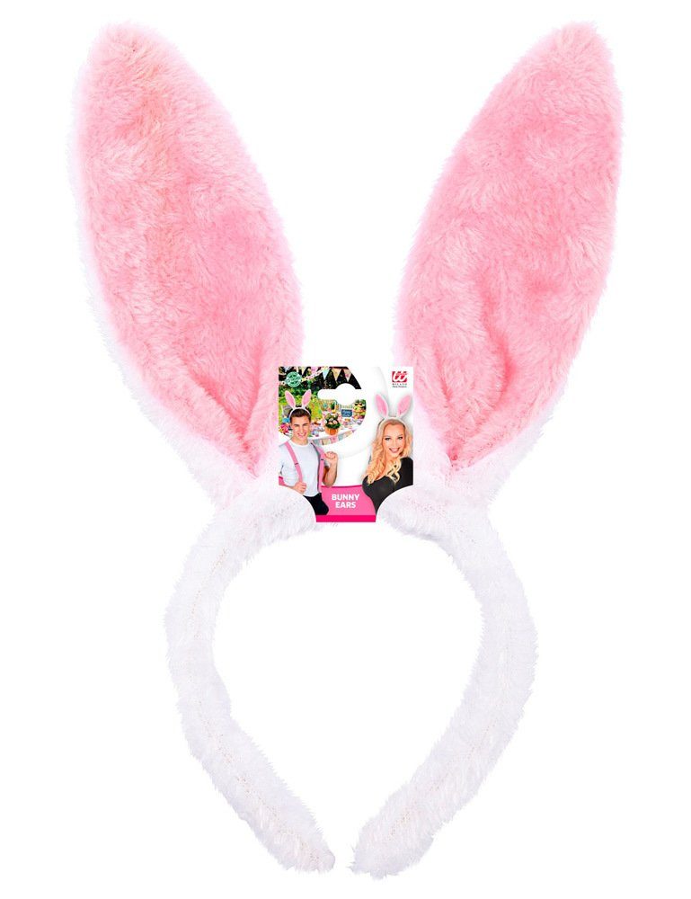 Widmann S.r.l. Kostüm Haarreif mit Hasenohren - Weiß Rosa, Zubehör Hase