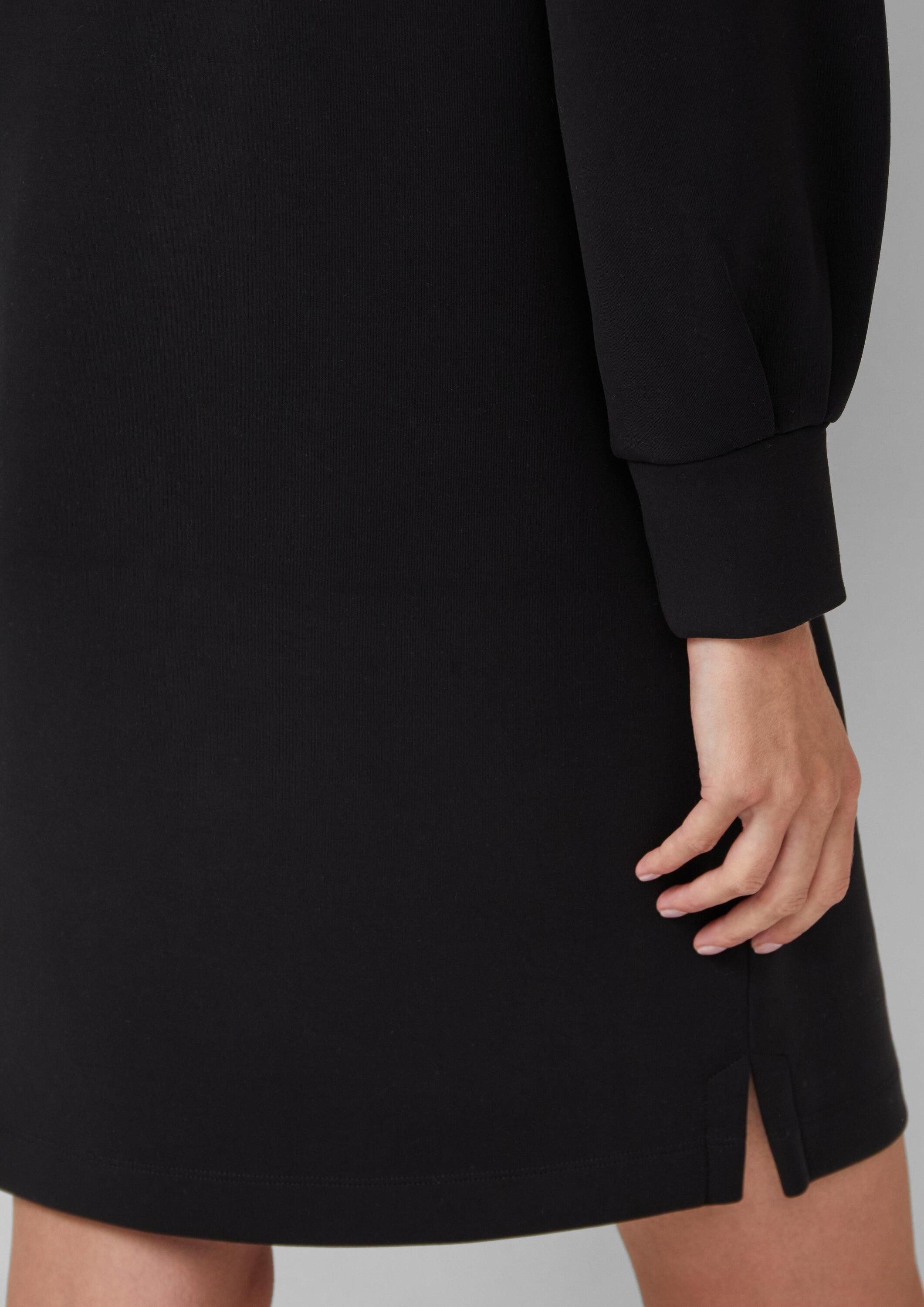 s.Oliver Midikleid Kleid Scuba-Kleid mit weitem Arm und Eingrifftaschen