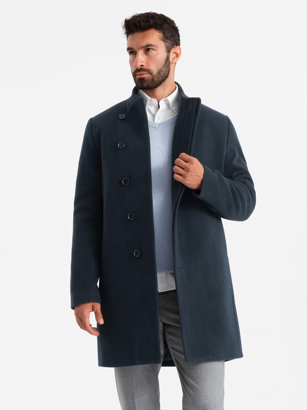 OMBRE Wintermantel Herrenmantel mit asymmetrischem Verschluss günstig online kaufen