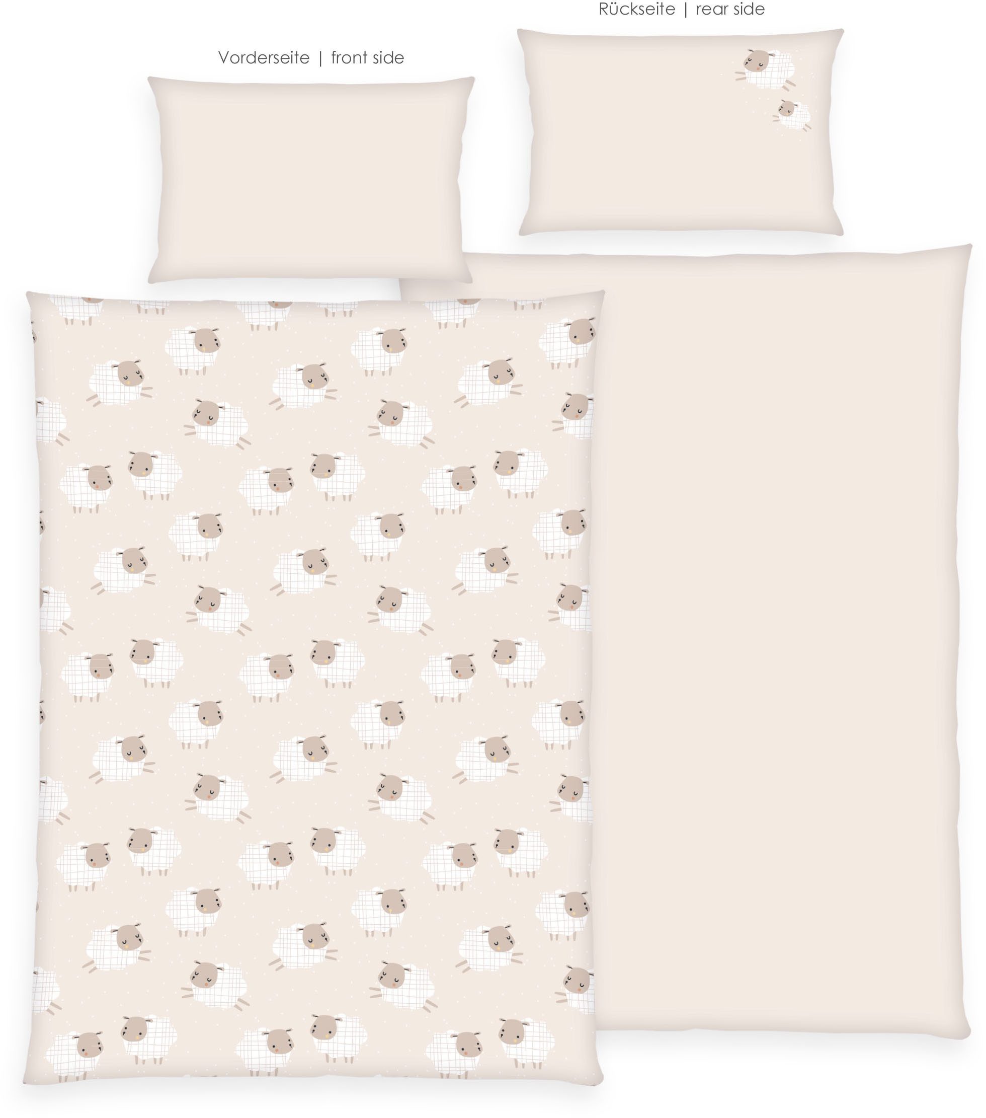 Baby Best Wendebettwäsche babybest Schäfchen, Flanell, 2 teilig, besonders kuschelig