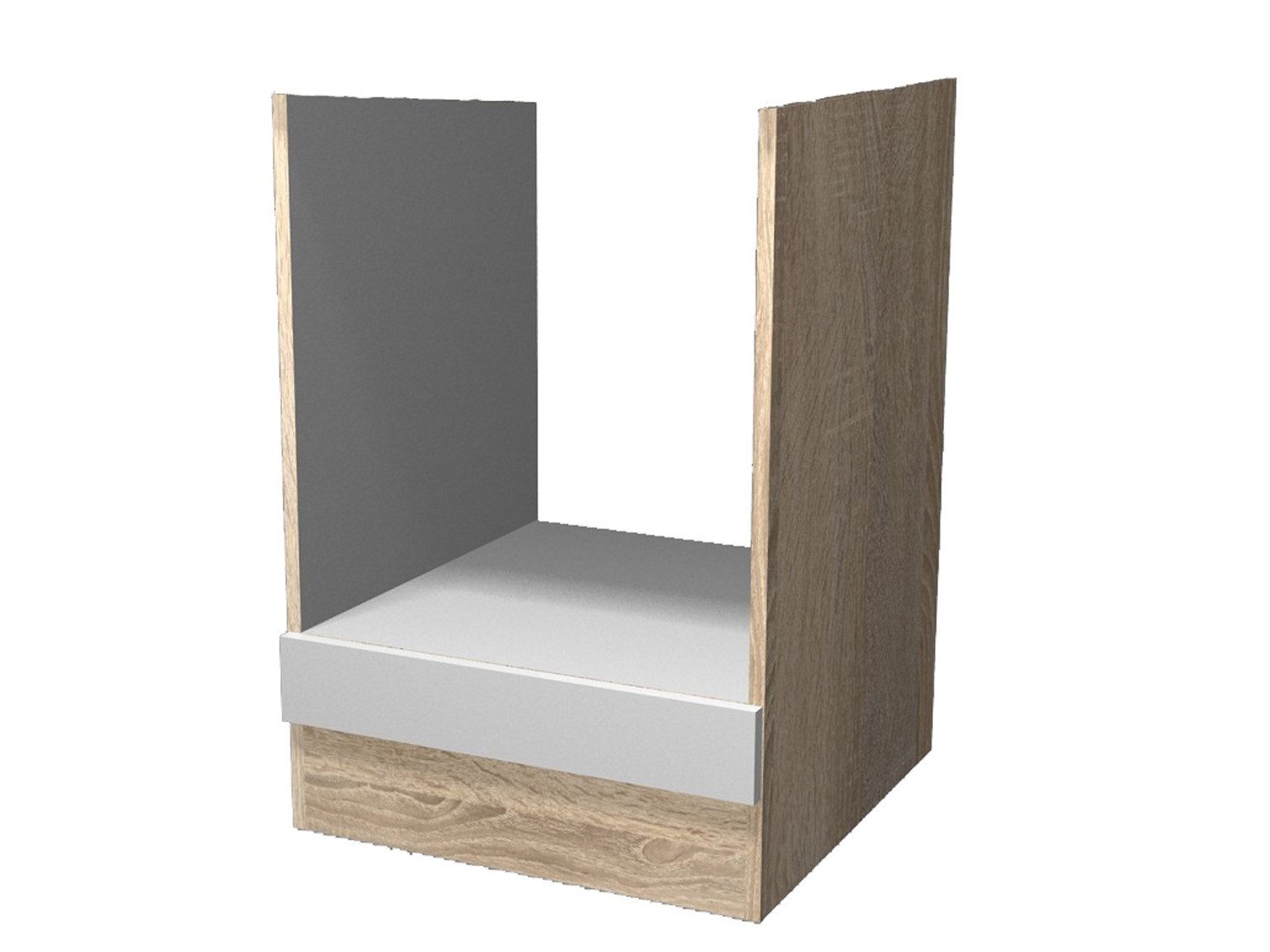 Flex-Well Herdumbauschrank Herdumbauschrank ohne Arbeitsplatte - 60 cm breit - Hochglanz Weiß