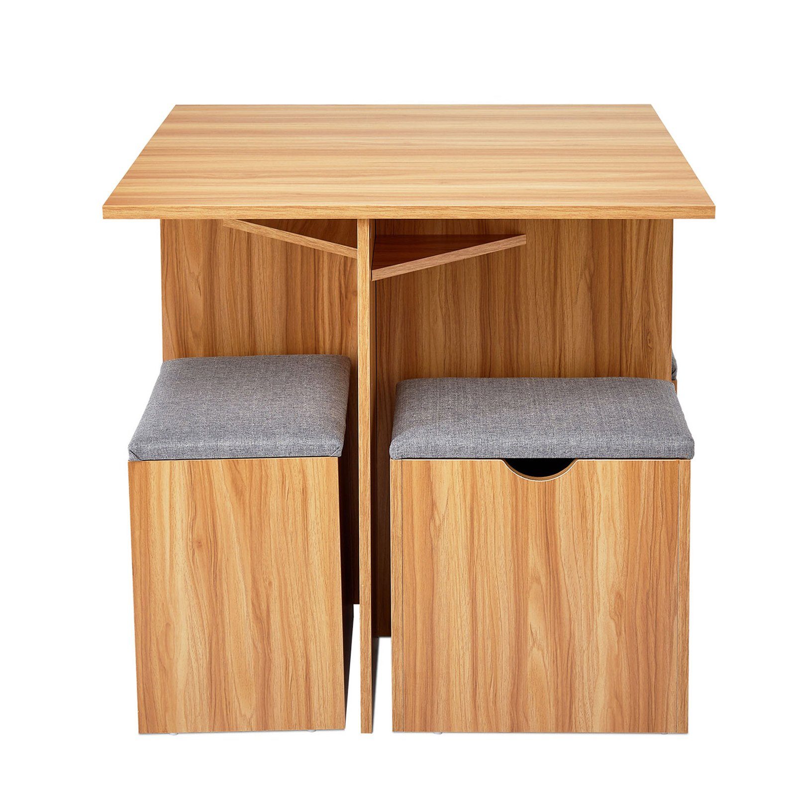 Mondeer Essgruppe (Set, 5-tlg), und Roteiche | roteiche + | 1 Grau Tisch,Roteiche 4 Roteiche Stühle