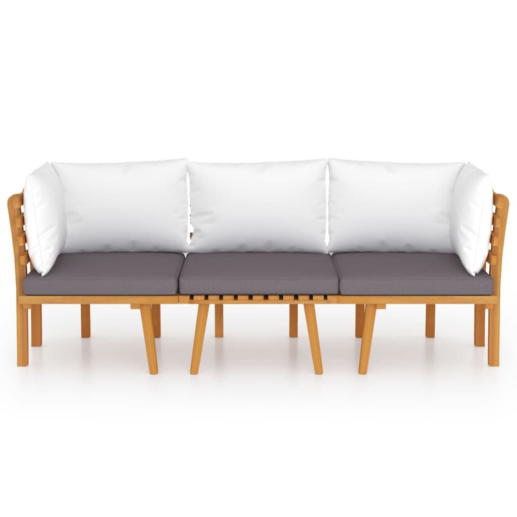 vidaXL Gartenlounge-Set 3-tlg. Garten-Lounge-Set mit Kissen günstig online kaufen