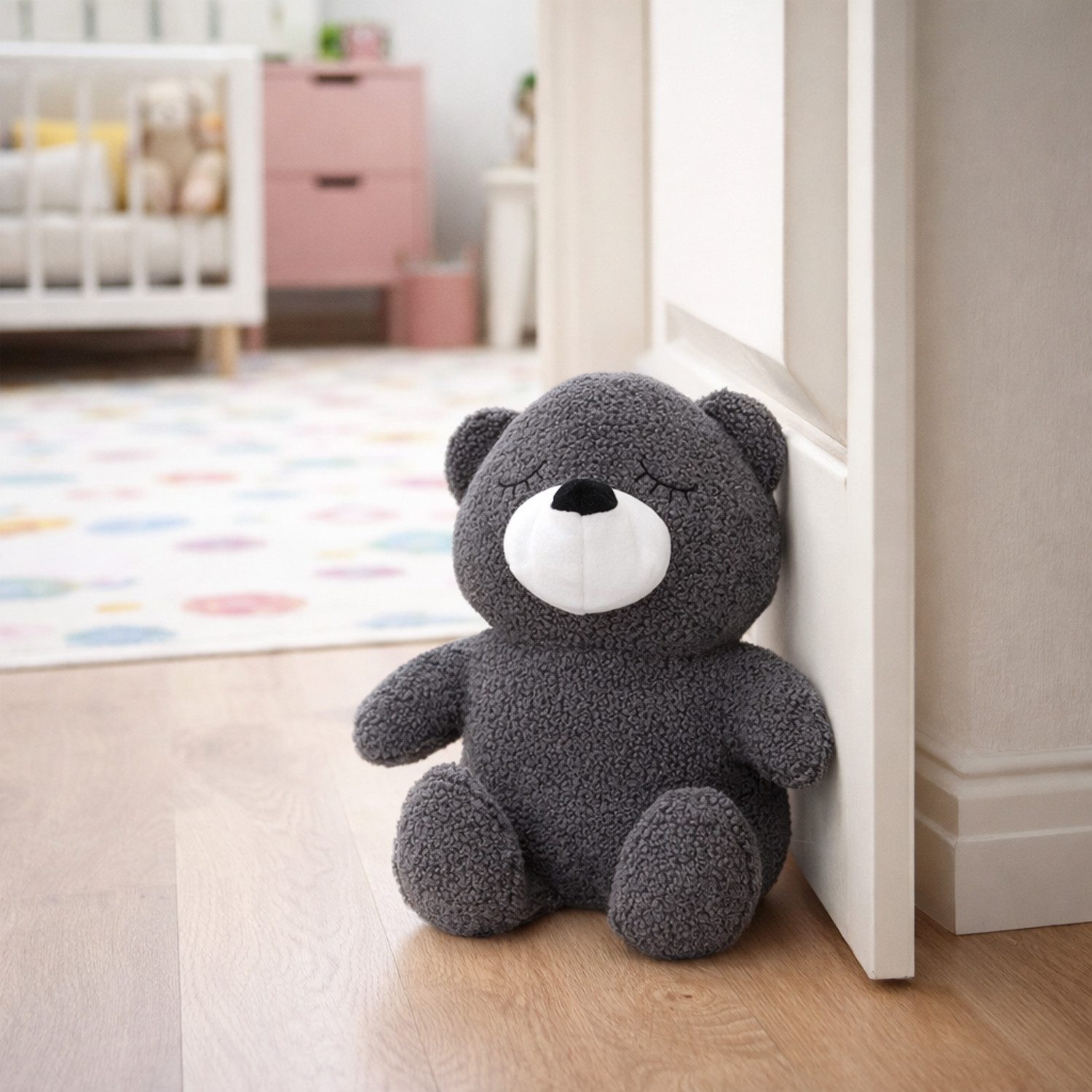Mojawo Bodentürstopper XL Türstopper Türstopper Türbremse Teddy Anthrazit H25cm