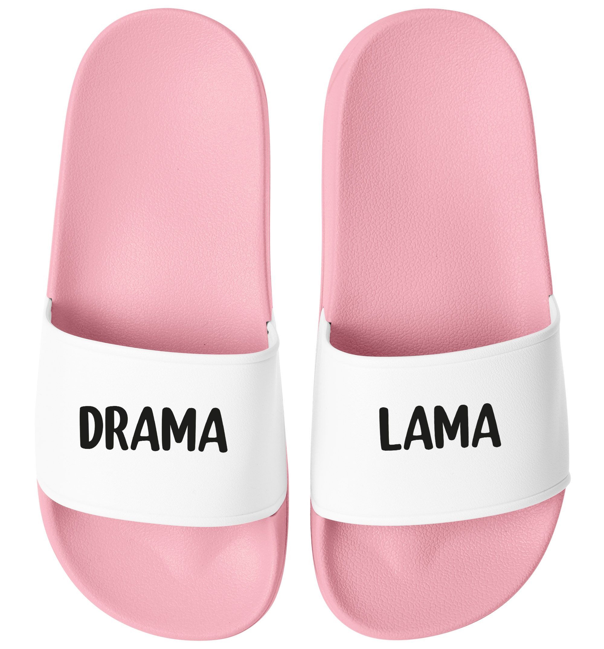 MoonWorks Badeschlappen Spruch Lustig Badelatschen Unisex mit Aufdruck Drama Badesandale