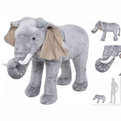 vidaXL Kuscheltier Stofftier Kuscheltier Plüschtier Stehend Elephant Grau XXL