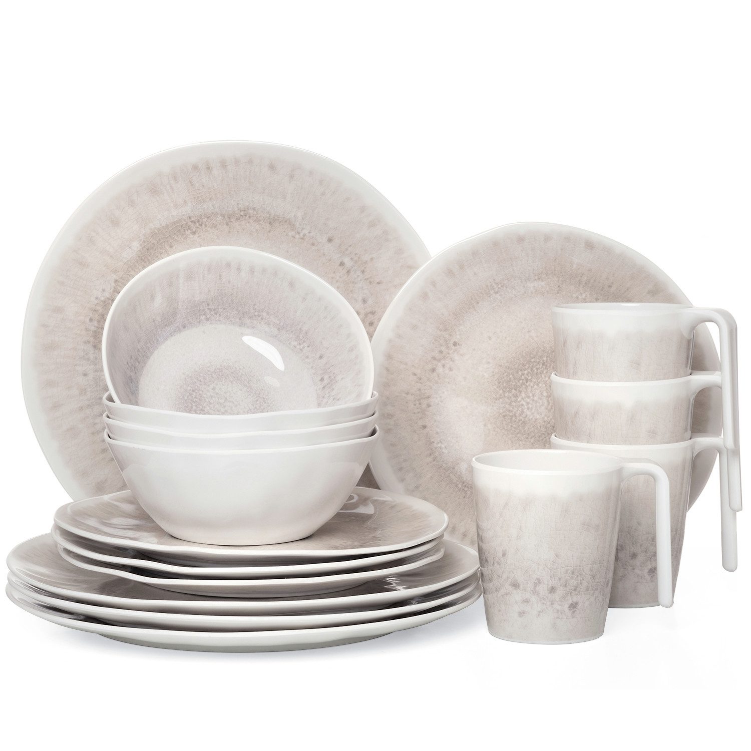 Moritz Geschirr-Set Amboss Camping Tafelgeschirr für 4 Personen aus