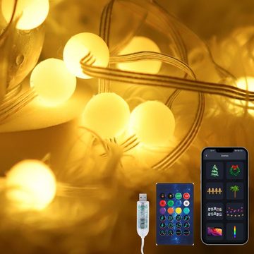 Bedee LED-Lichterkette LED Lichterkette Kugel, LED Globus Lichterketten Außen, Weihnachtsbeleuchtung Stimmungslichter für Zimmer Hochzeit Party Deko