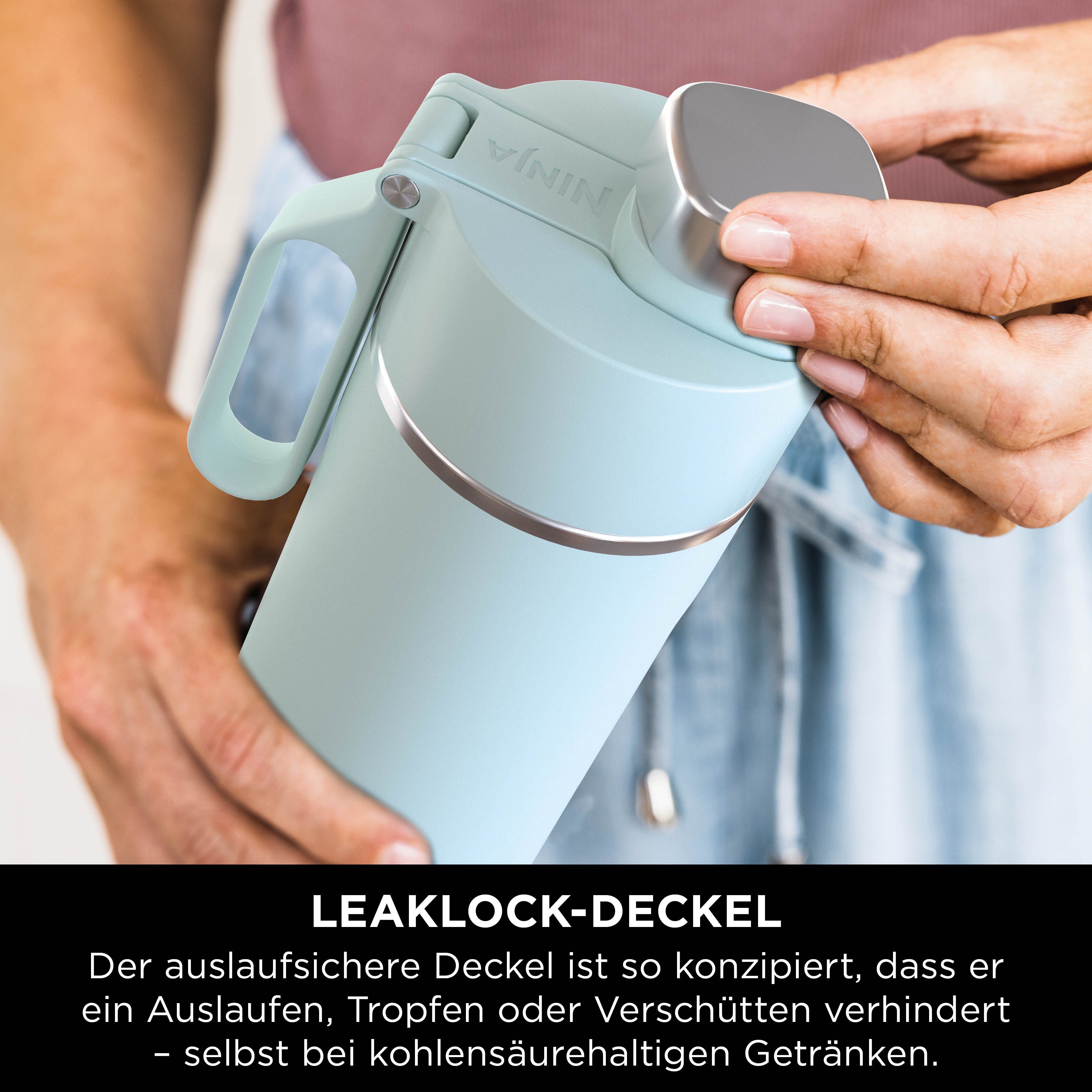 NINJA Isolierflasche Ninja Thirsti Reiseflasche – 530 ml DW1801EUU / 700 ml DW2401EUU, Getränke bleiben 24 Stunden kalt, 12 Stunden heiß, Eis hält 2 Tage – Bild 5 von 5