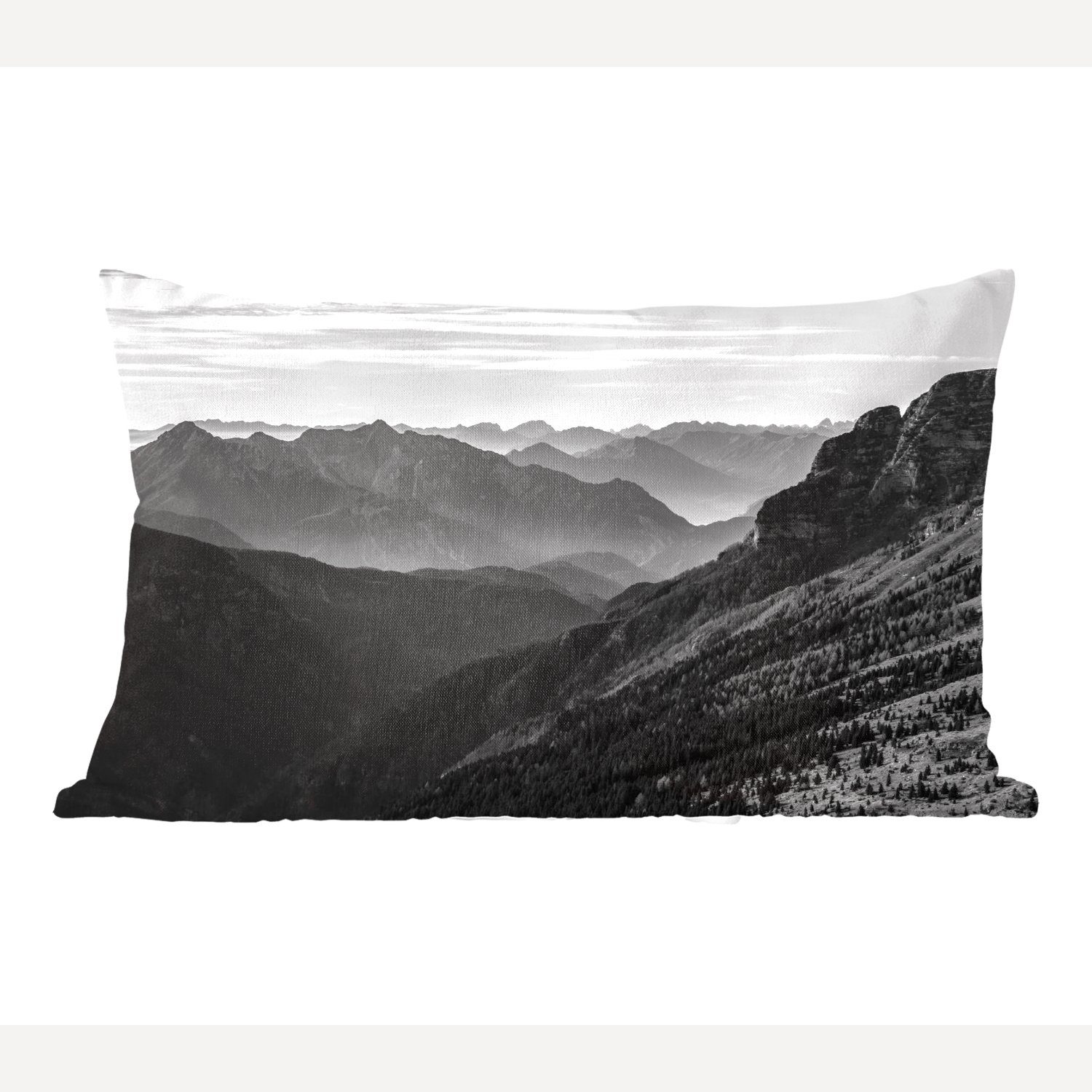 MuchoWow Dekokissen Berge - Natur - Nebel, Wohzimmer Dekoration, Zierkissen, Dekokissen mit Füllung, Schlafzimmer