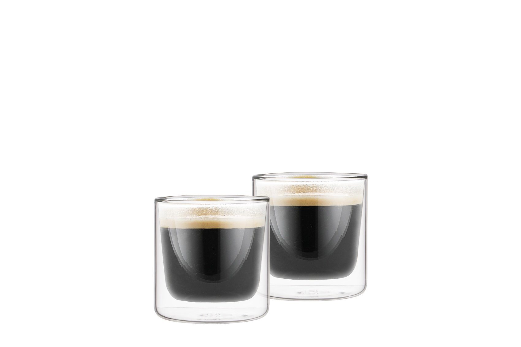 Weis Glas Weis, Borosilikatglas doppelwandig - 2er modern ml, Set, Gläser 80 S