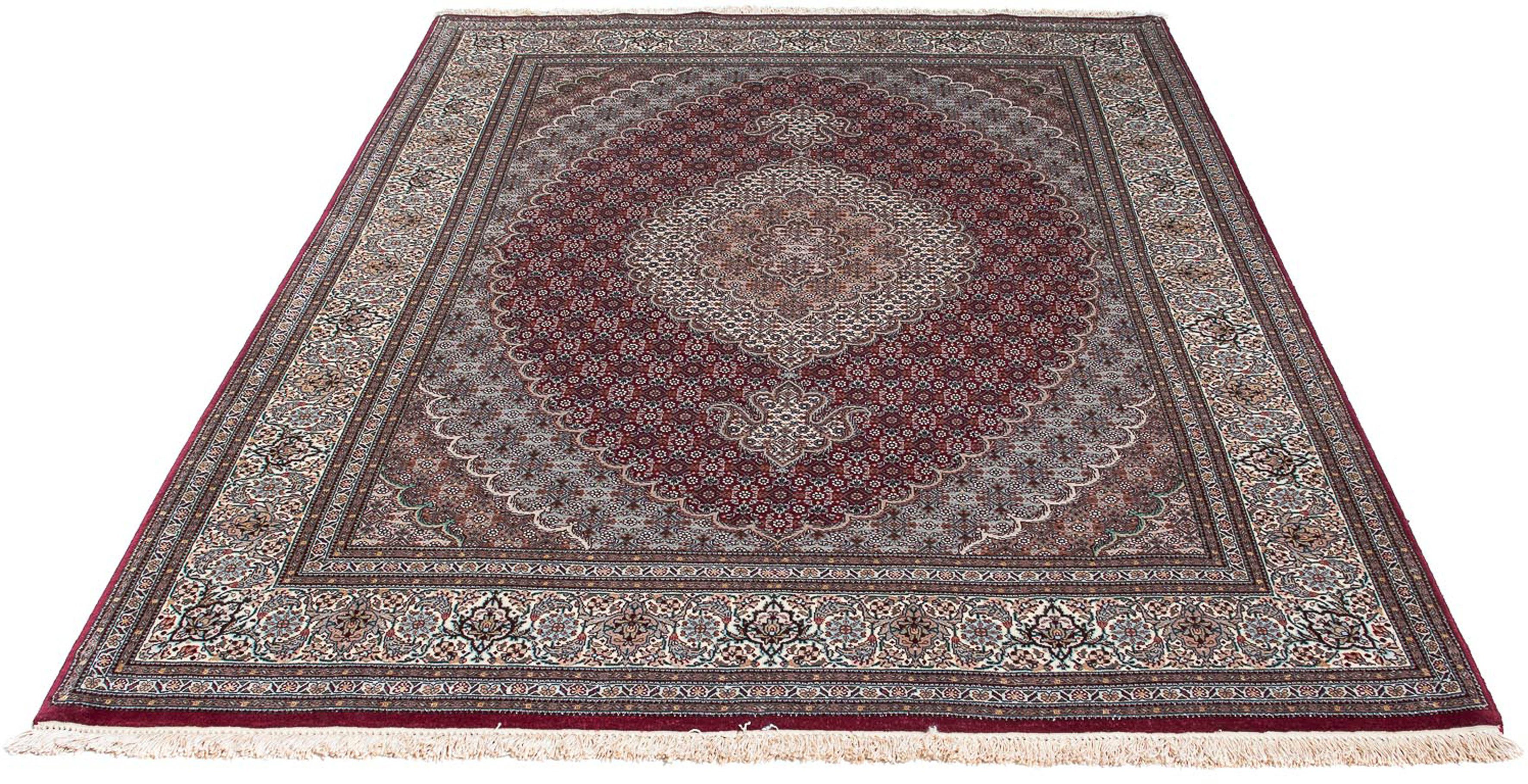 Orientteppich Perser - Täbriz - 210 x 152 cm - dunkelrot, morgenland, rechteckig, Höhe: 10 mm, Wohnzimmer, Handgeknüpft, Einzelstück mit Zertifikat