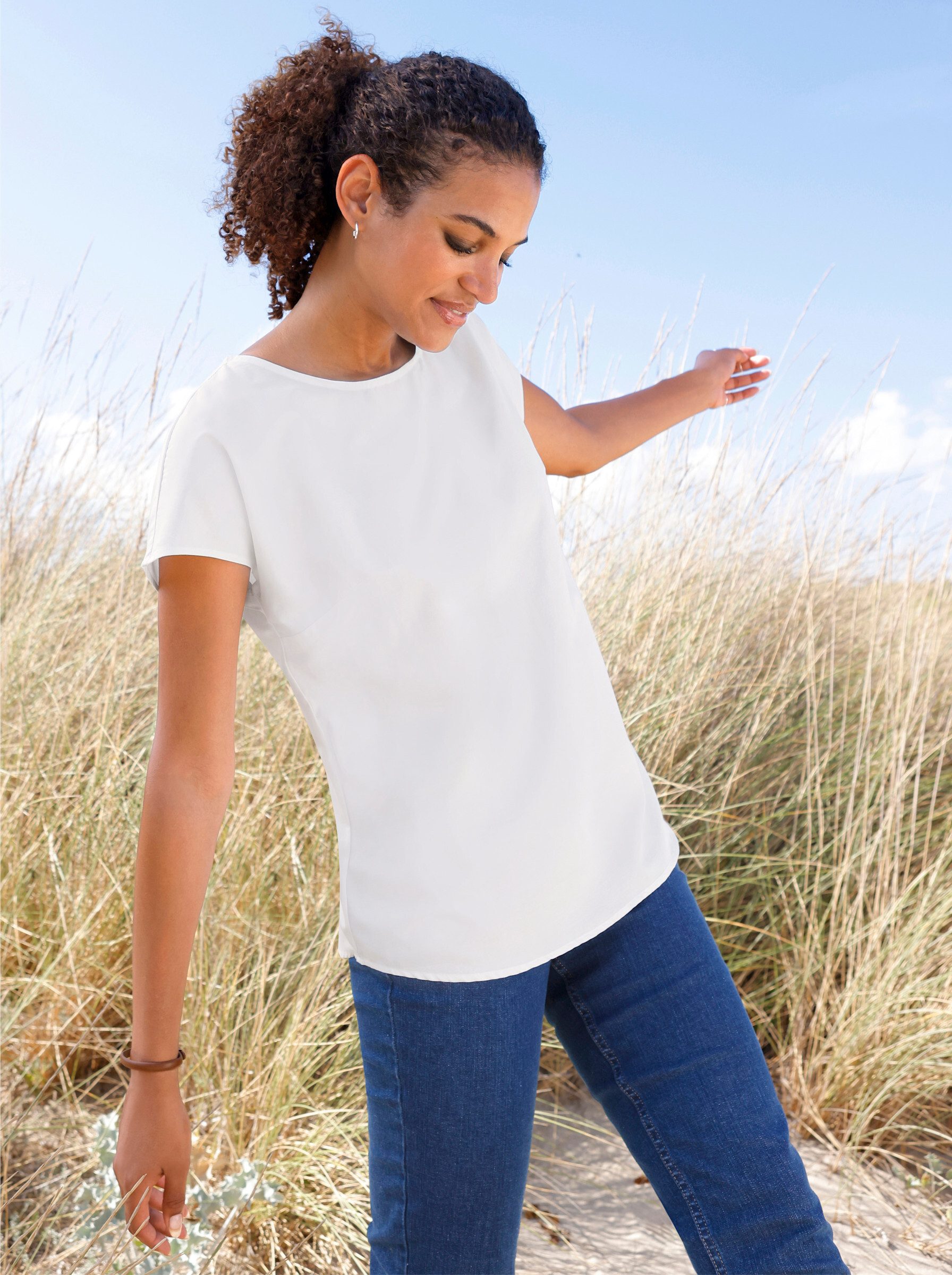 Witt Klassische Bluse Schlupfbluse Kurzarm