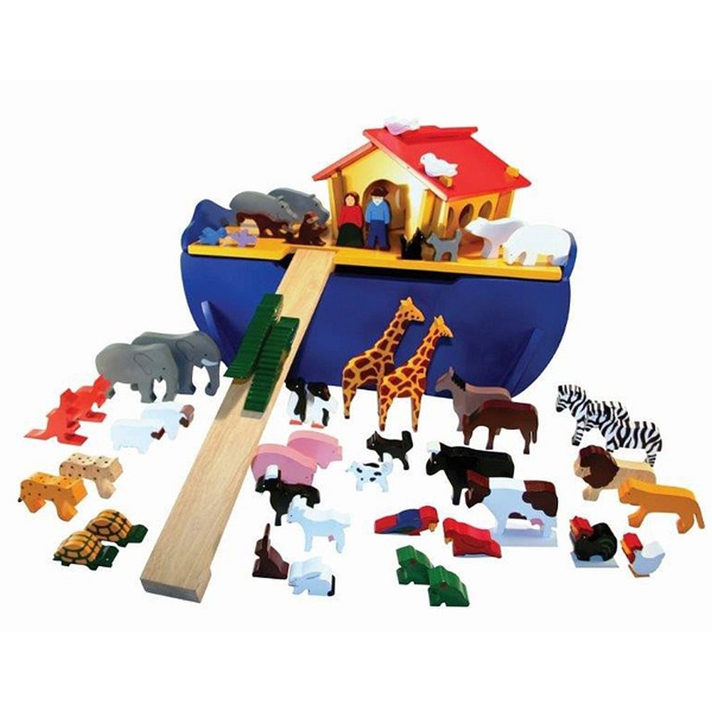 GICO Lernspielzeug Arche Noah mit vielen Figuren aus Holz 2908