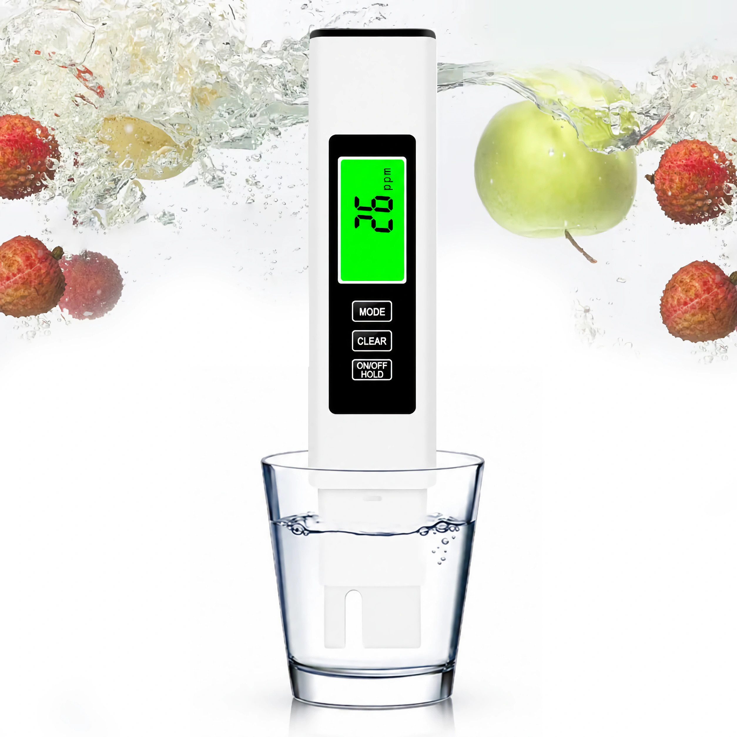 Bolwins Aquarium-Wassertest M18C 4-in-1 Wassertester TDS EC Temperatur für Trinkwasser & Aquarium, 4 Messparameter, Wassertester-Set, 2-tlg., 1× M18C 4-in-1 digitaler Wassertester, 1× transparente Box, 4-in-1 TDS-, EC- und Temperaturmessung, beleuchtetes LCD-Display