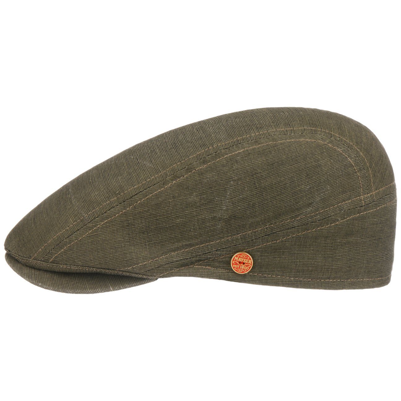 Mayser Flat Cap (1-St) Baumwollcap mit Schirm, Made in the EU grün