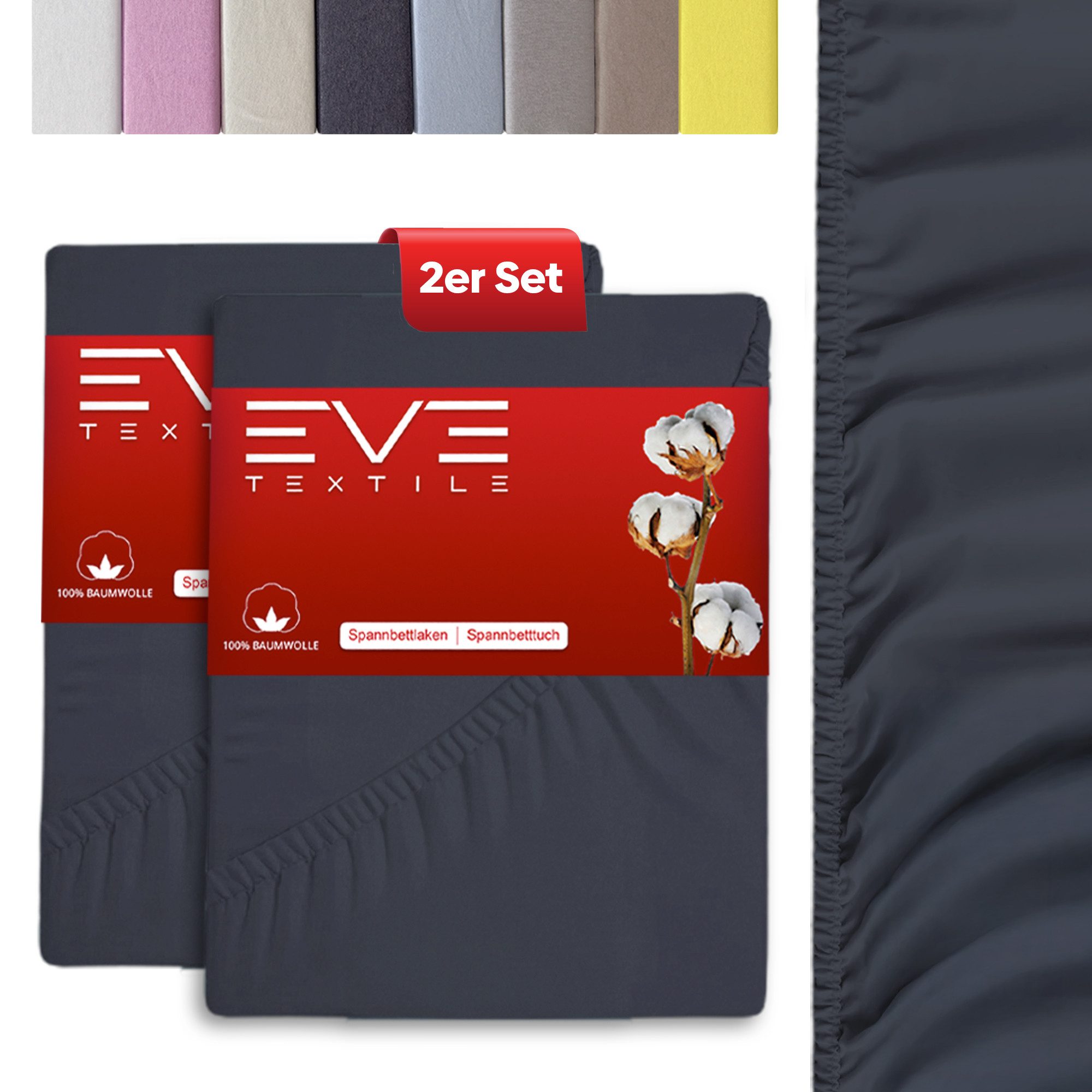 Eve Textile GmbH Spannbettlaken Spannbetttuch Bettlaken günstig online kaufen