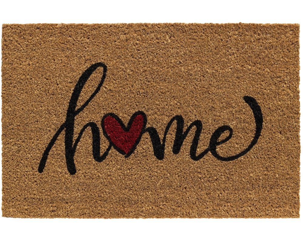 ᐅ Fußmatte Kokosmatte Home Spruch Herz als aussen Sauberlaufmatte