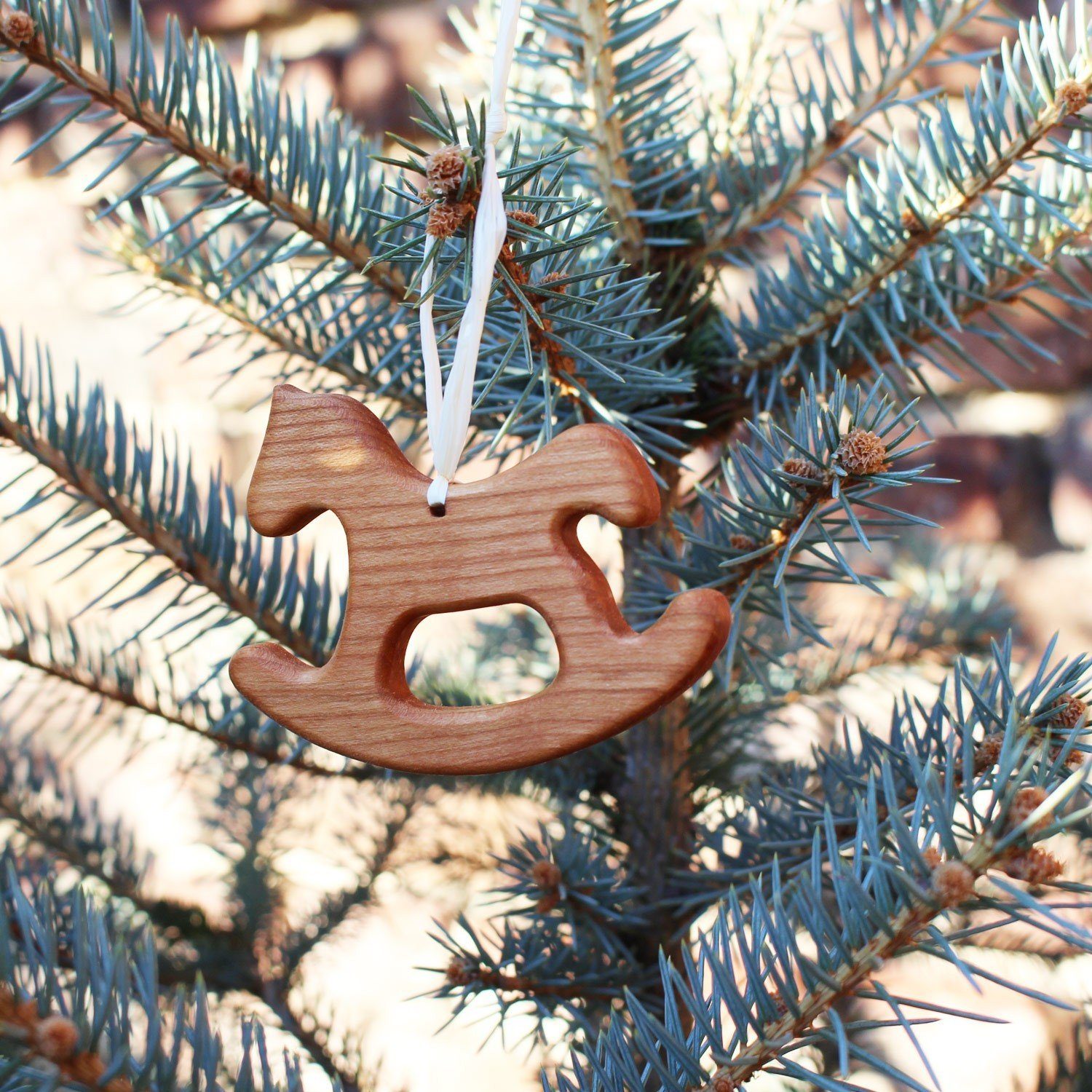 mitienda Christbaumschmuck Geschenkanhänger aus Holz, Schaukelpferd günstig online kaufen