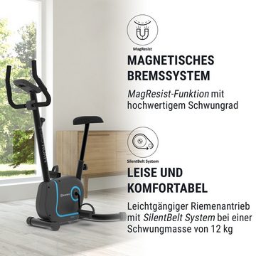 KLARFIT Heimtrainer Myon Cycle (Tablet-Halterung ; Kinomap App;pullsmesser)