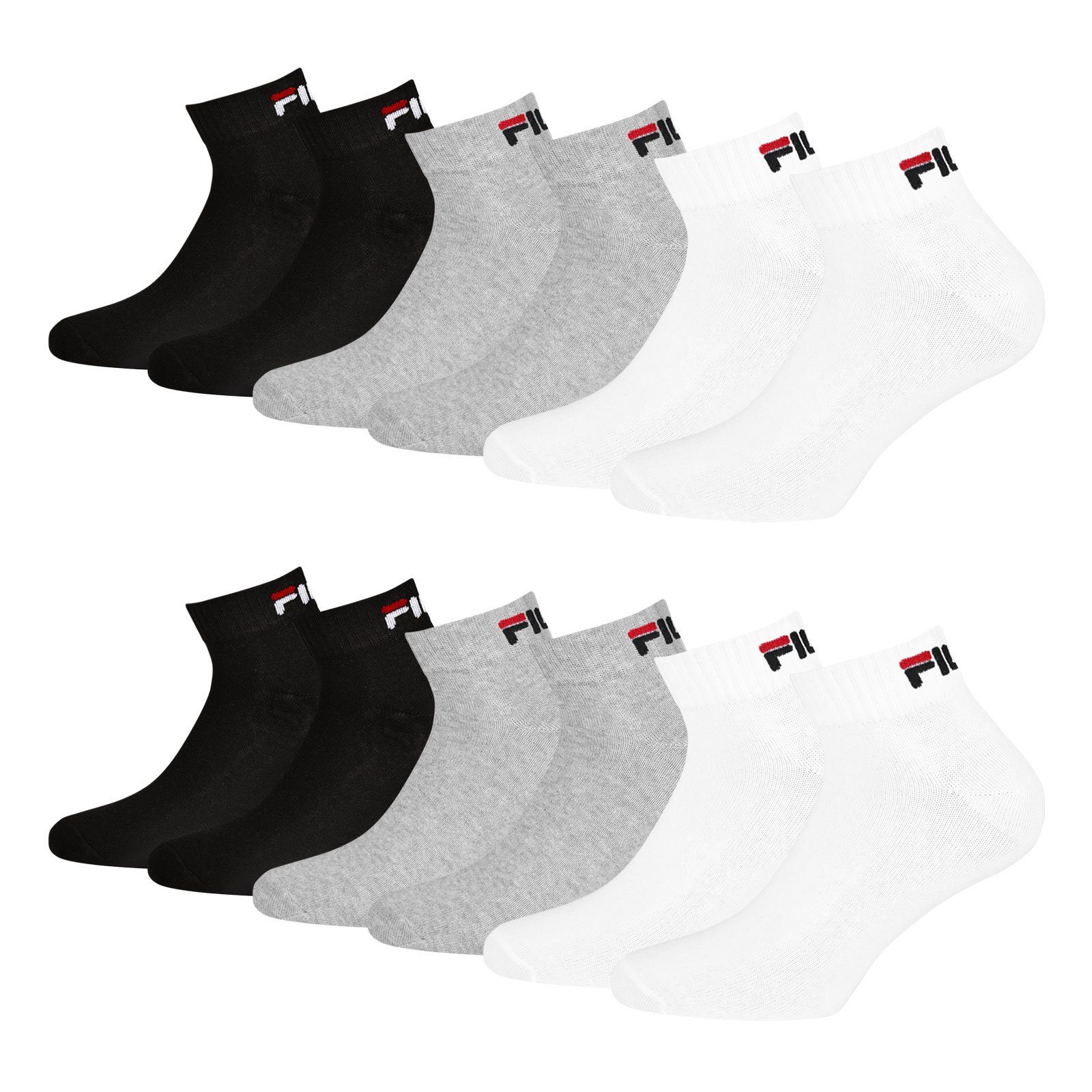 Fila Sportsocken Quarter Socken (6-Paar) mit weichem Rippbündchen 700 classic