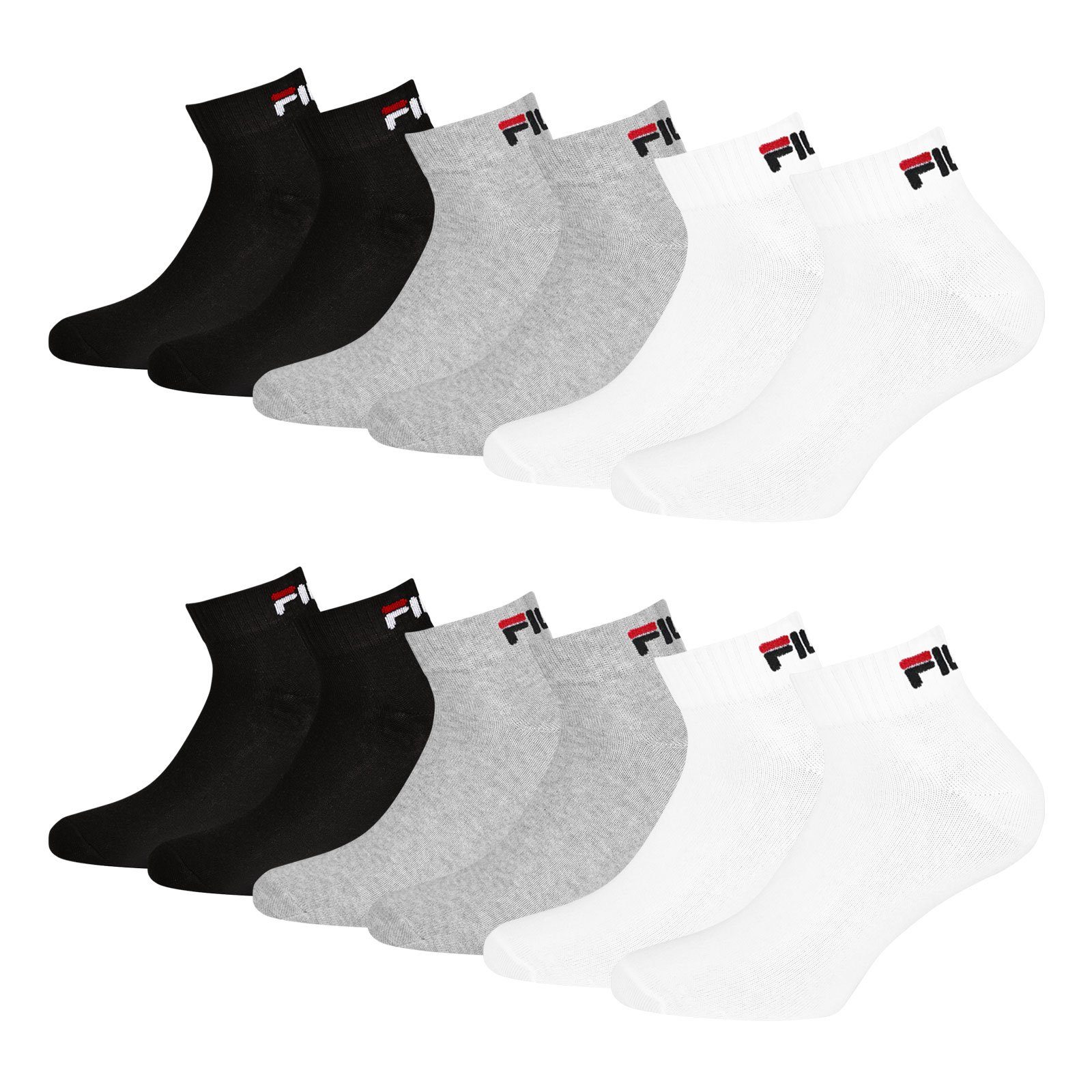 700 Socken Rippbündchen Sportsocken weichem Fila classic Quarter (6-Paar) mit