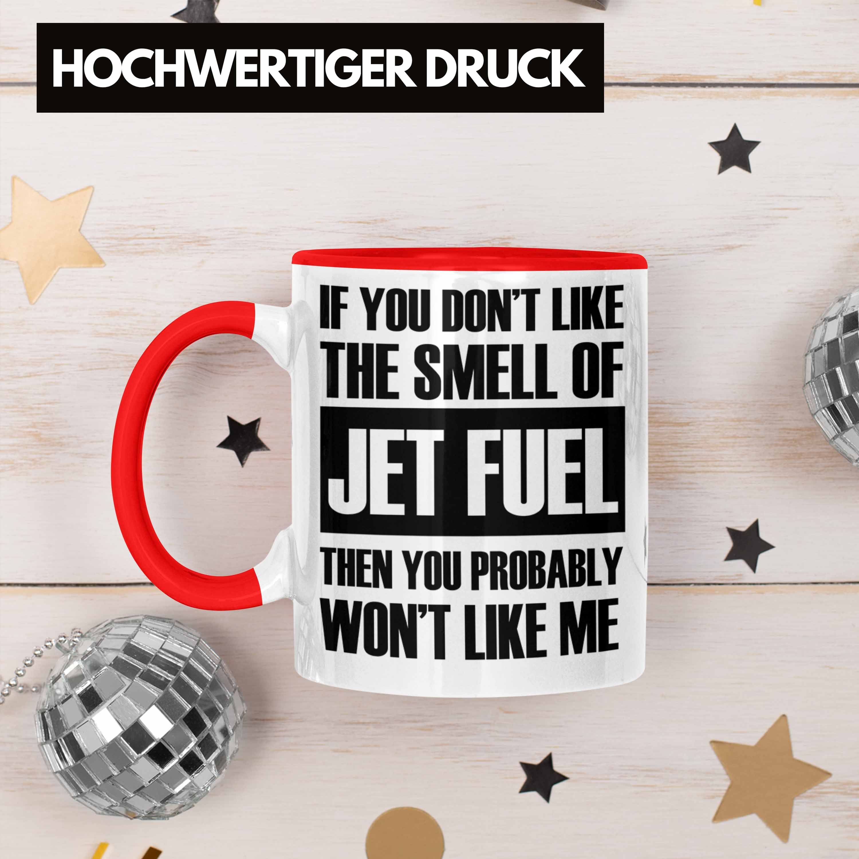 Trendation Tasse Jet Fuel Tasse Fluglotsen Geschenk Spruch für mit Rot