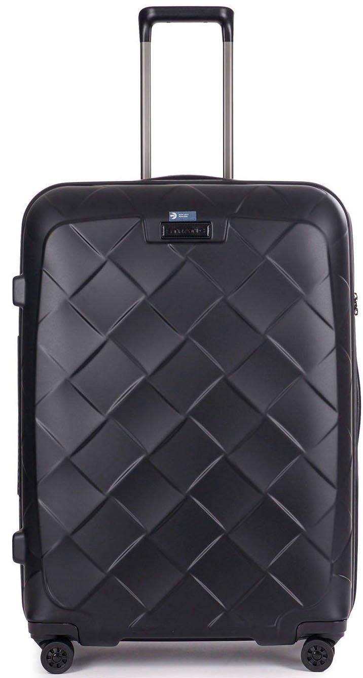 Stratic Hartschalen-Trolley Leather&More L, matt black, 4 Rollen, mit NFC-Chip | Koffer