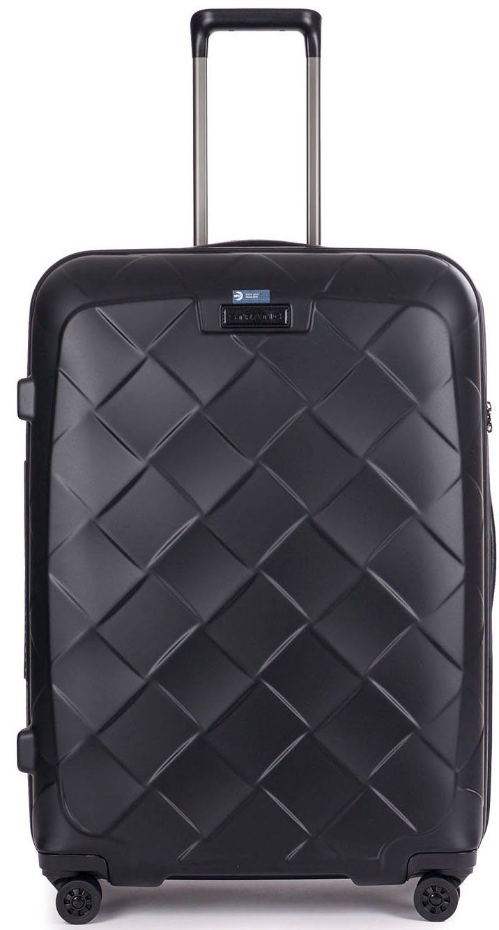 Stratic Hartschalen-Trolley Leather&More L, NFC-Chip black, mit 4 Rollen, matt