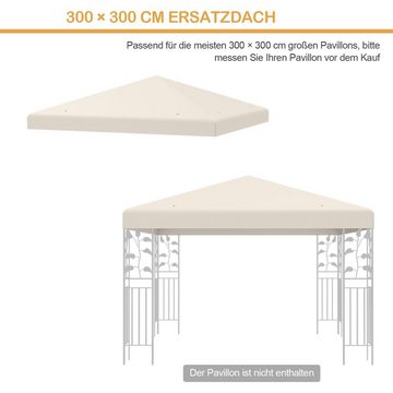 COSTWAY Pavillon-Ersatzdach 3x3m, mit Ablauflöchern & Klettverschlüssen