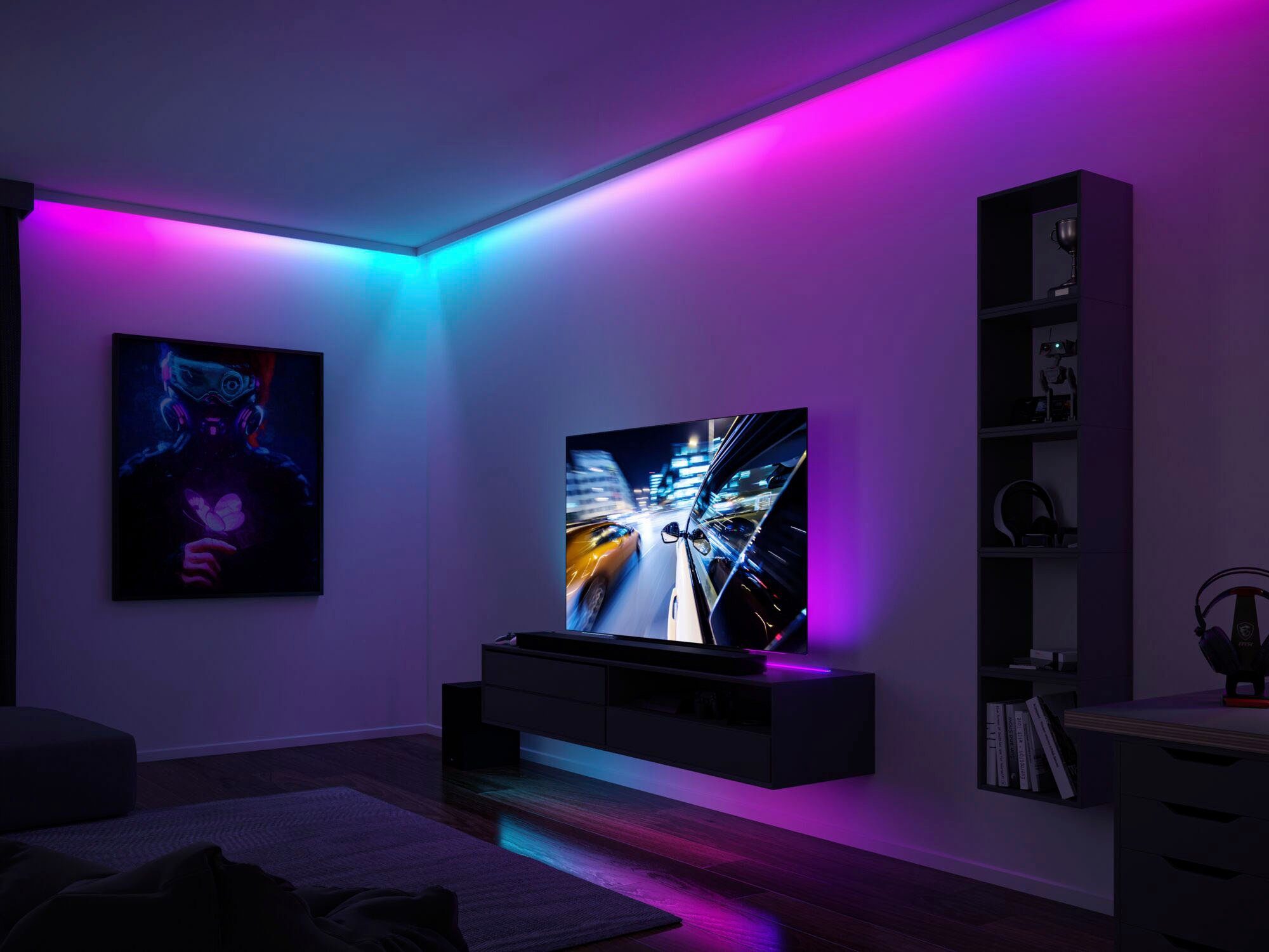 Paulmann Dynamic 5m 1-flammig Rainbow RGB 10,5W LED-Streifen 60LEDs/m 15VA,