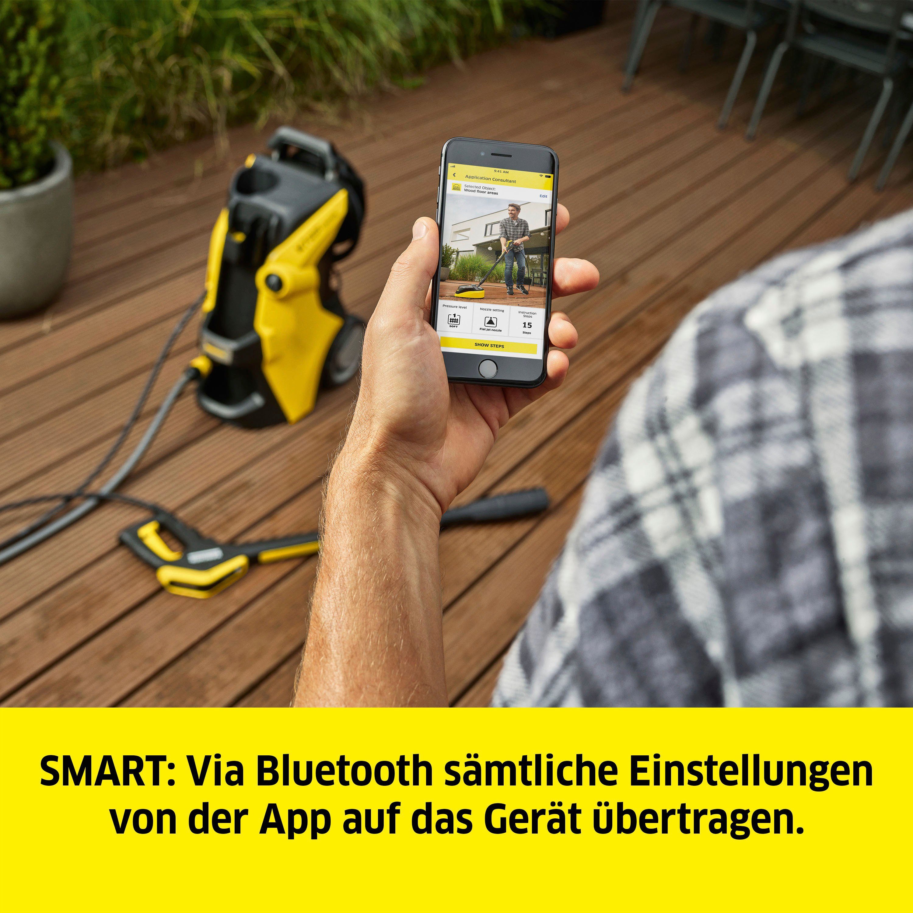 Kärcher Professional KÄRCHER Bluetooth zur Connect 7 Fördermenge App, & 600 Home max: max: Druck Smart Garden Home, Quick l/h, bar, Hochdruckreiniger Control K 180