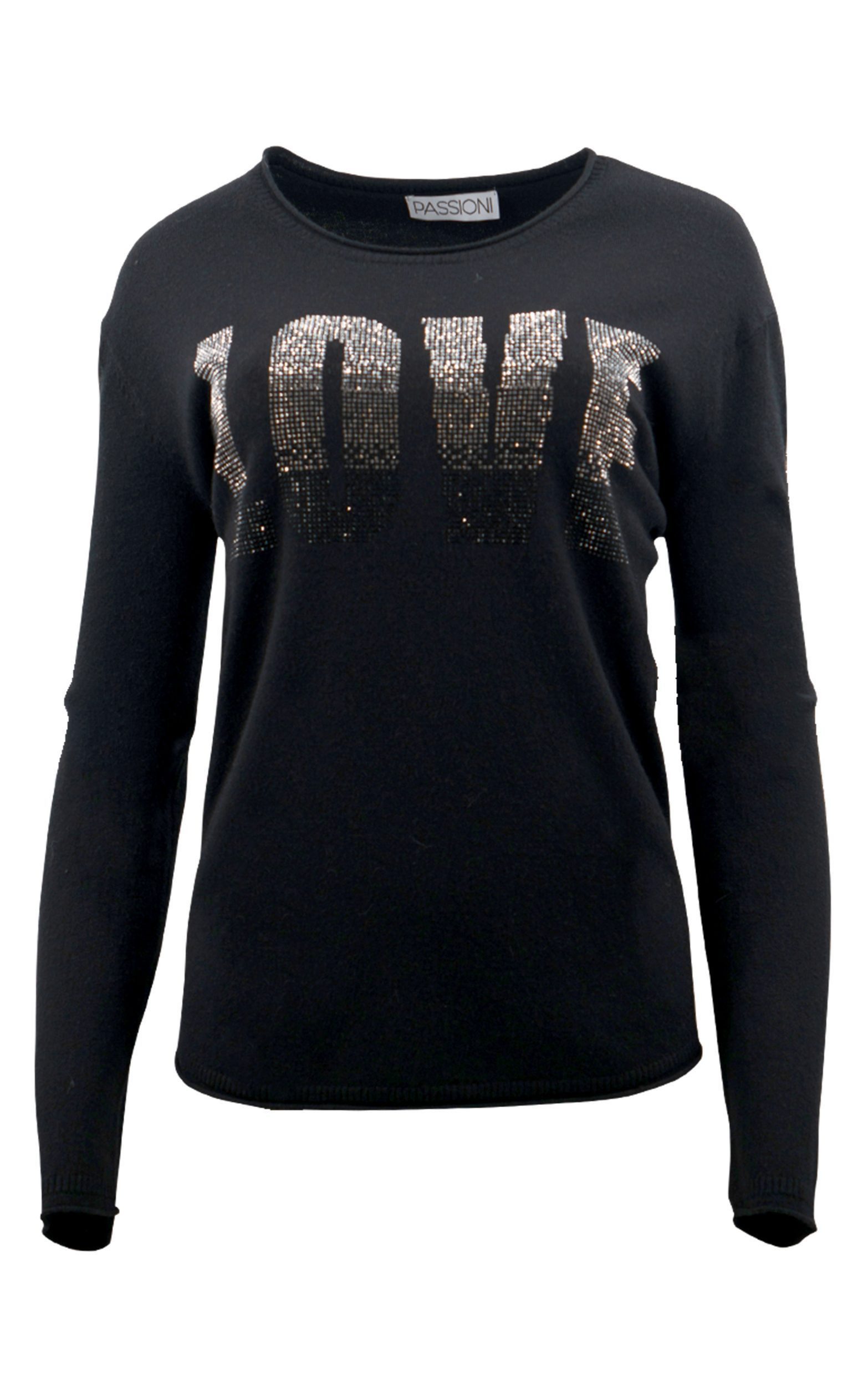Passioni Strickpullover Pullover mit Hotfix-Schriftzug "LOVE" günstig online kaufen