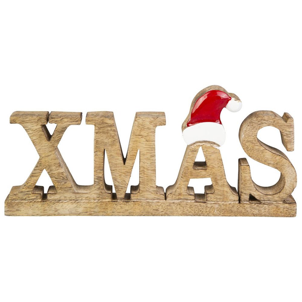 Weihnachtsfigur Schriftzug Xmas - ca. 27,5 x 12 x 2,5 cm