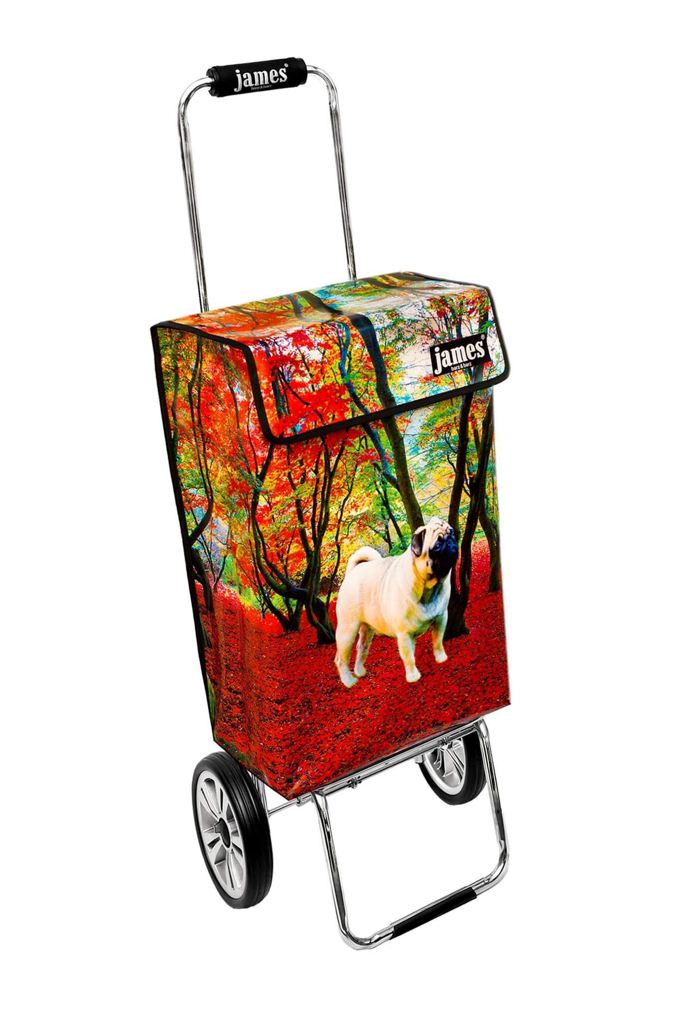 james Einkaufstrolley MOPSI - stabiler Einkaufswagen mit individuellem Design, Handmade in Austria - Einkaufsbegleiter mit viel Stauraum - trägt 40kg