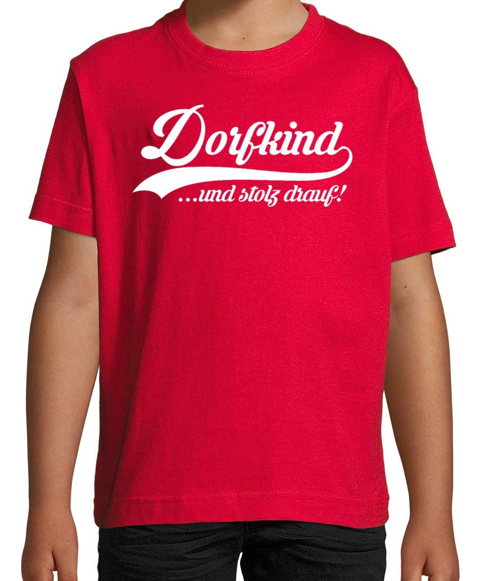 Designz lustigem Rot Dorfkind Kinder mit Frontprint für Shirt Jungen T-Shirt Youth und Mädchen