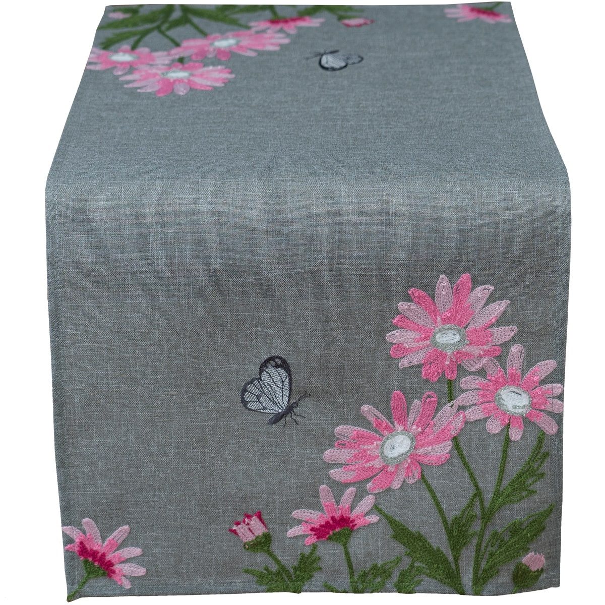 matches21 HOME & HOBBY Tischdecke Tischläufer DAVINA Blumen Stick Schmetter günstig online kaufen