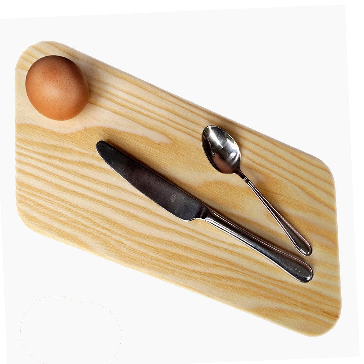 Madera Spielzeuge Frühstücksbrett Frühstücksbrett 3er Set Eipad, Eschenholz, (sparset, 3-St., 3 schneidebrettchen), mit Eierbecher im Brett