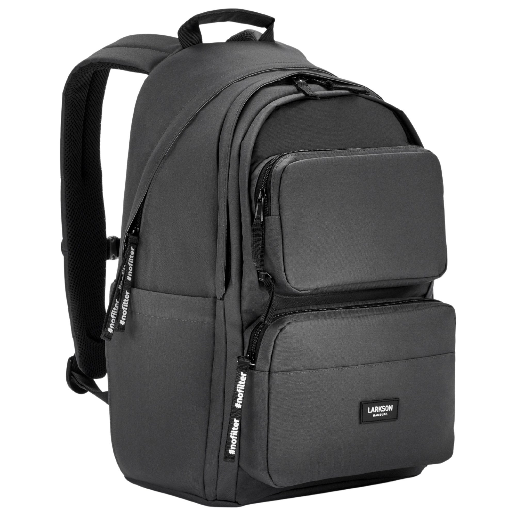 LARKSON Schulrucksack No 3 Advanced Rucksack für Schule, Mädchen Jungen (1-tlg), 3 Hauptfächer, Seitentasche, Laptopfach, Wasserabweisend