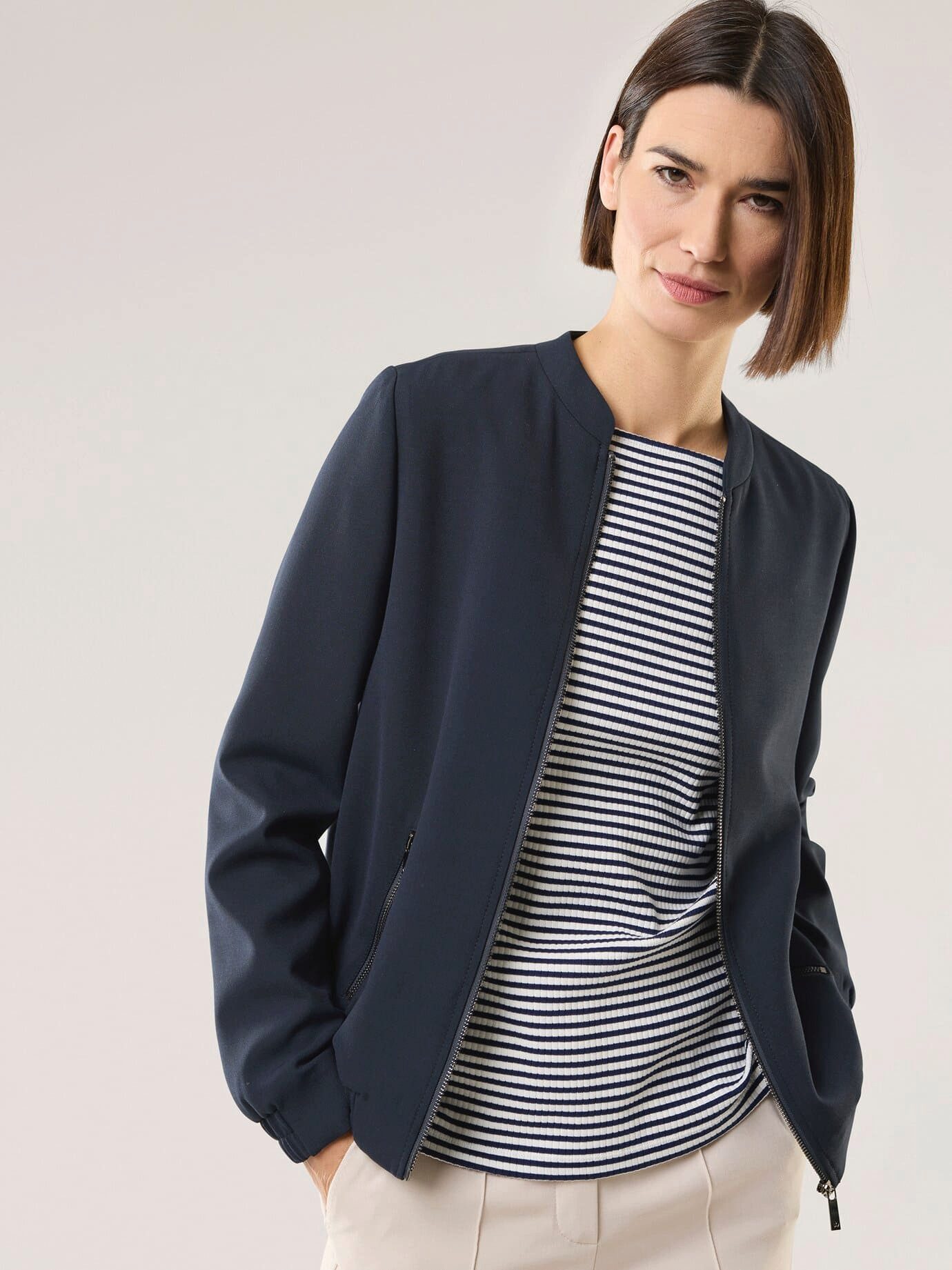 Walbusch Blouson Damen Kofferblouson Reverskragen, Reverskragen