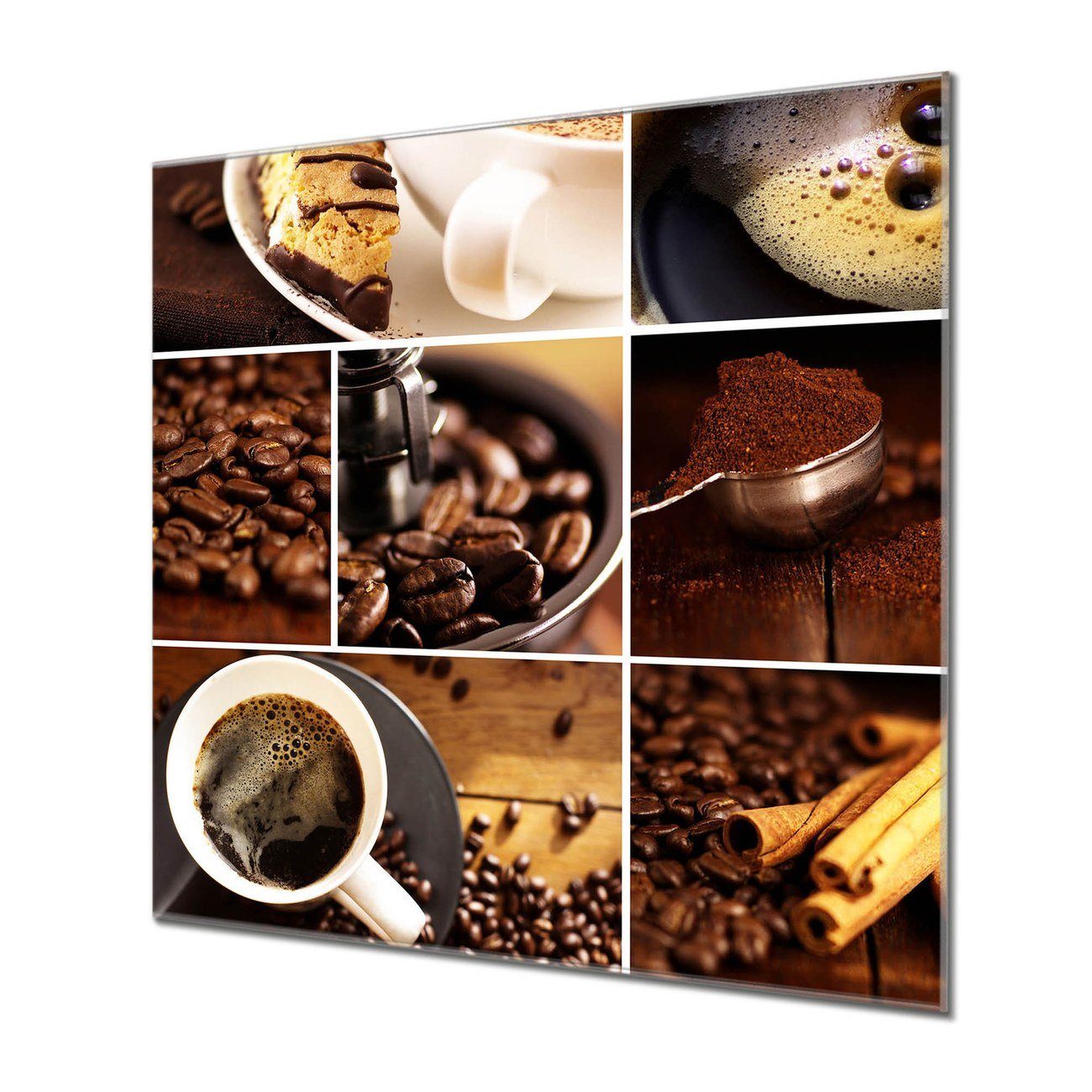 banjado Küchenrückwand 1 Kaffee&Schokolade, Magnete & (gehärtetes 4 Kreidestift) Küchenrückwand inklusive Glas