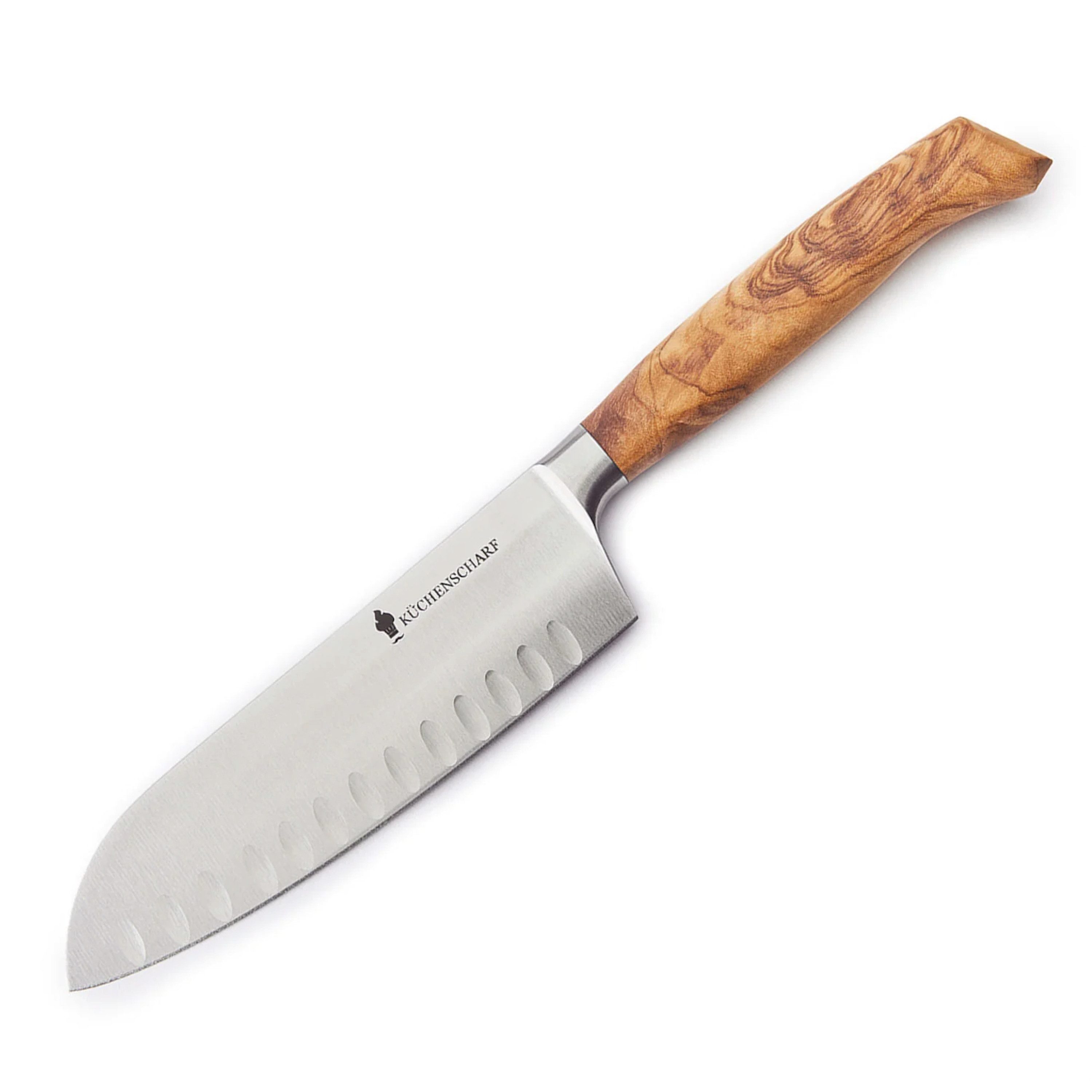 KÜCHENSCHARF Ножи и принадлежности 16 cm mit Olivenholzgriff - Ergonomisches Kochmesser, Für Profi- und Hobbyköche