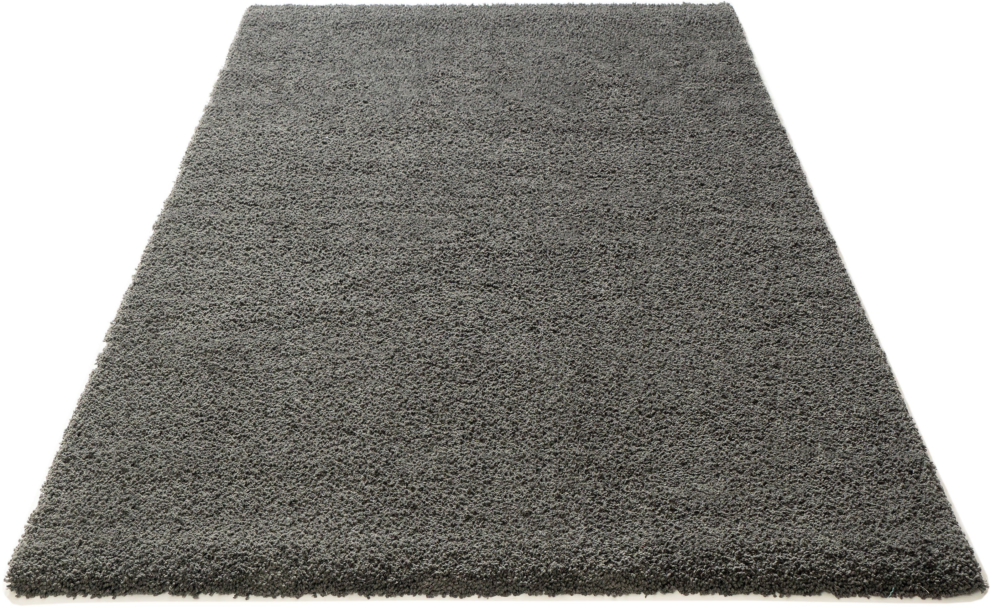 Hochflor-Teppich Vince, my home, rechteckig, Höhe: 31 mm, besonders weich durch Mikrofaser, extra flauschig dunkelgrau
