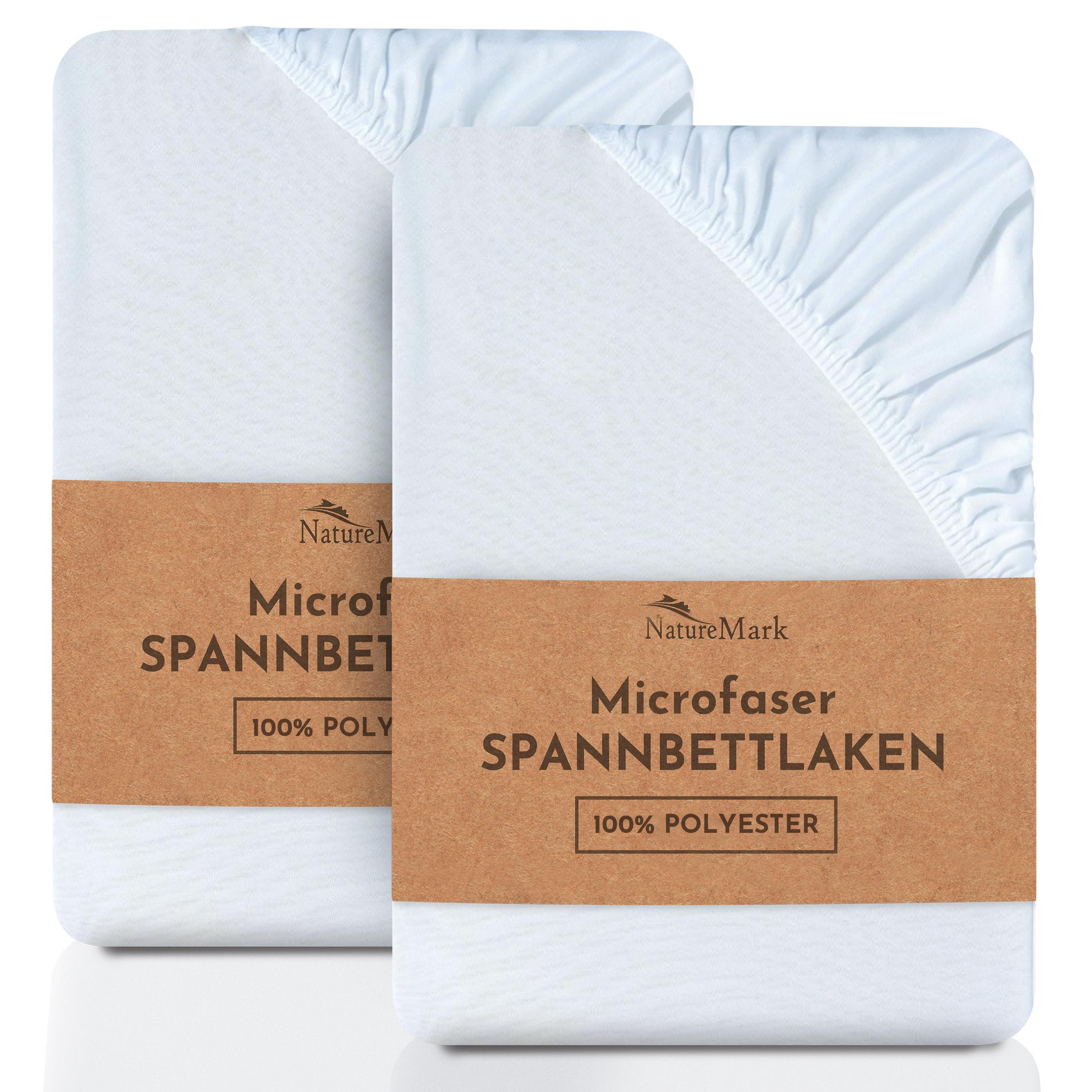 NatureMark Spannbettlaken 2er-Set Mikrofaser Spannbetttuch, Polyester, Gumm günstig online kaufen
