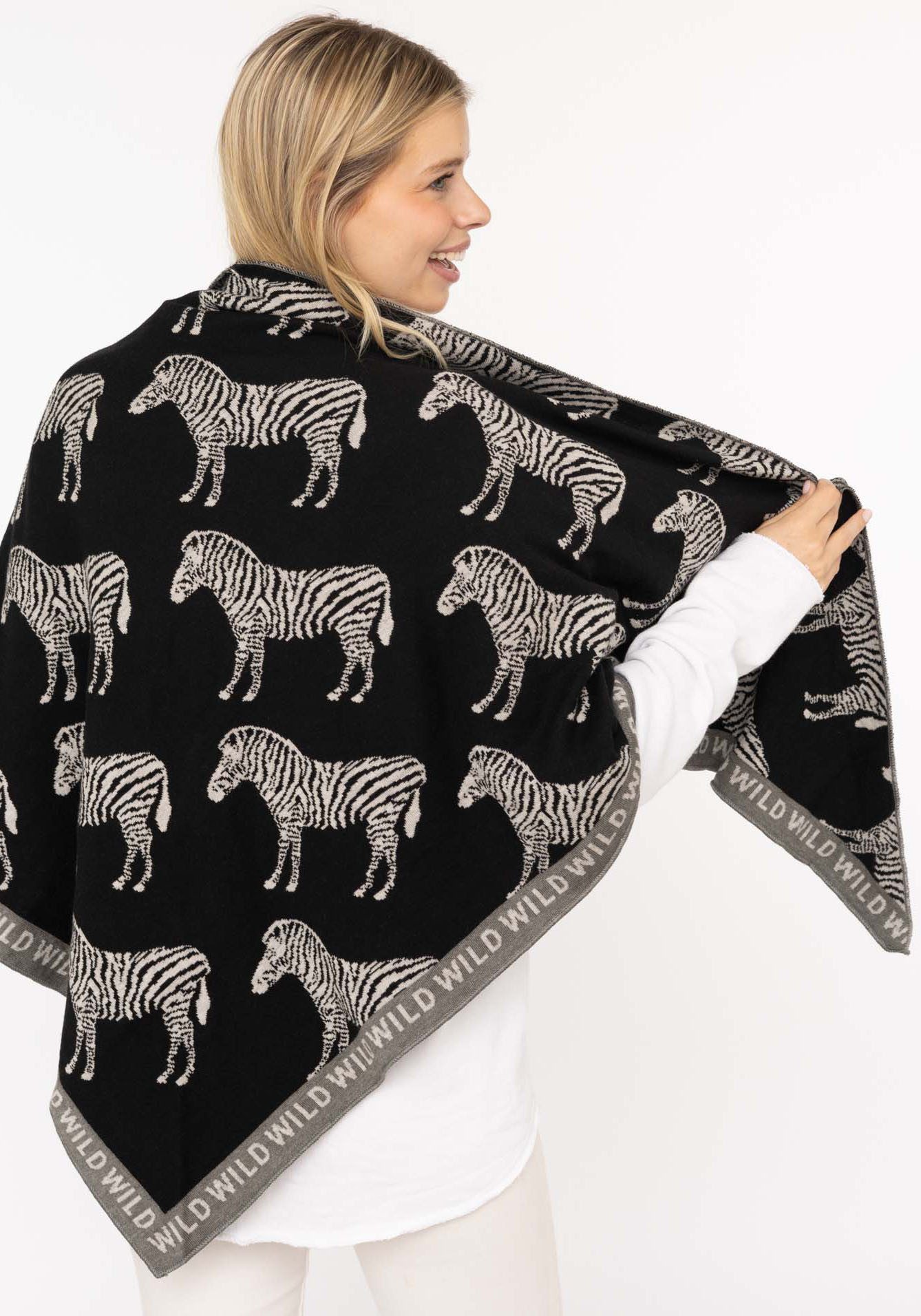 Zwillingsherz Dreieckstuch, Tiermotiv, Schriftzug, wärmend, Strick günstig online kaufen