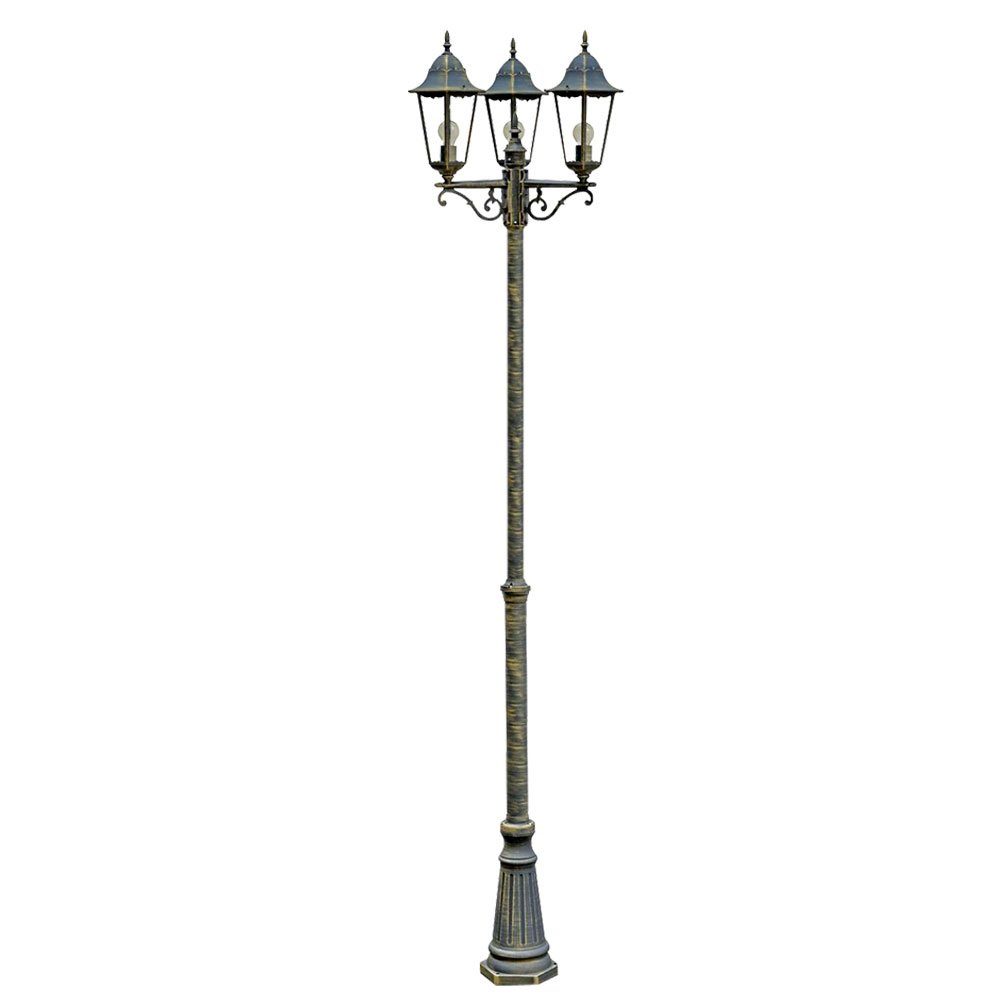 etc-shop LED Außen-Stehlampe, Leuchtmittel inklusive, Warmweiß, Kandelaber Außenlaterne Stehlampe LED Filament bronze Glas H 220 cm